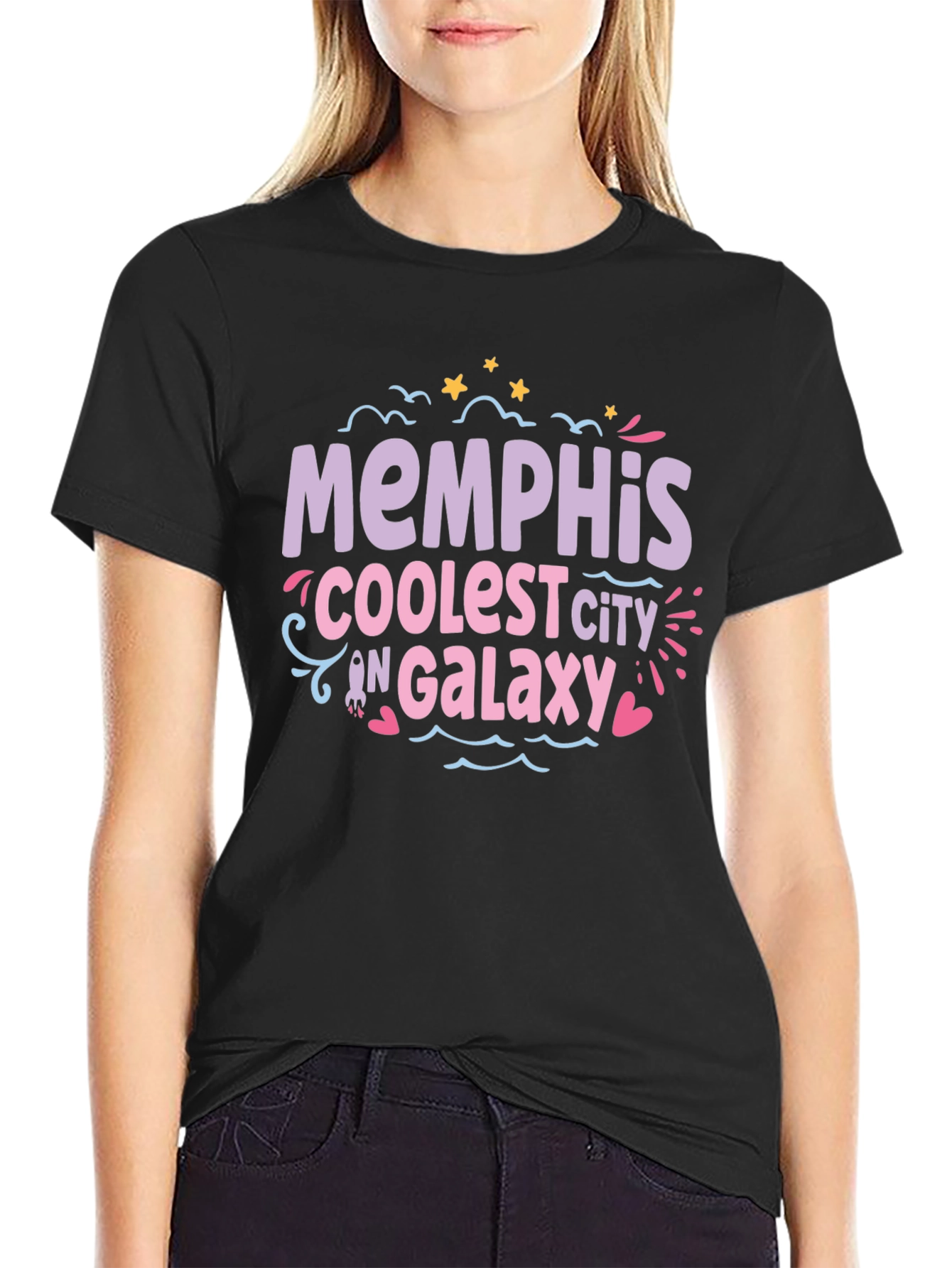 Memphis Coolest City T-Shirt - Black Cotton Tee