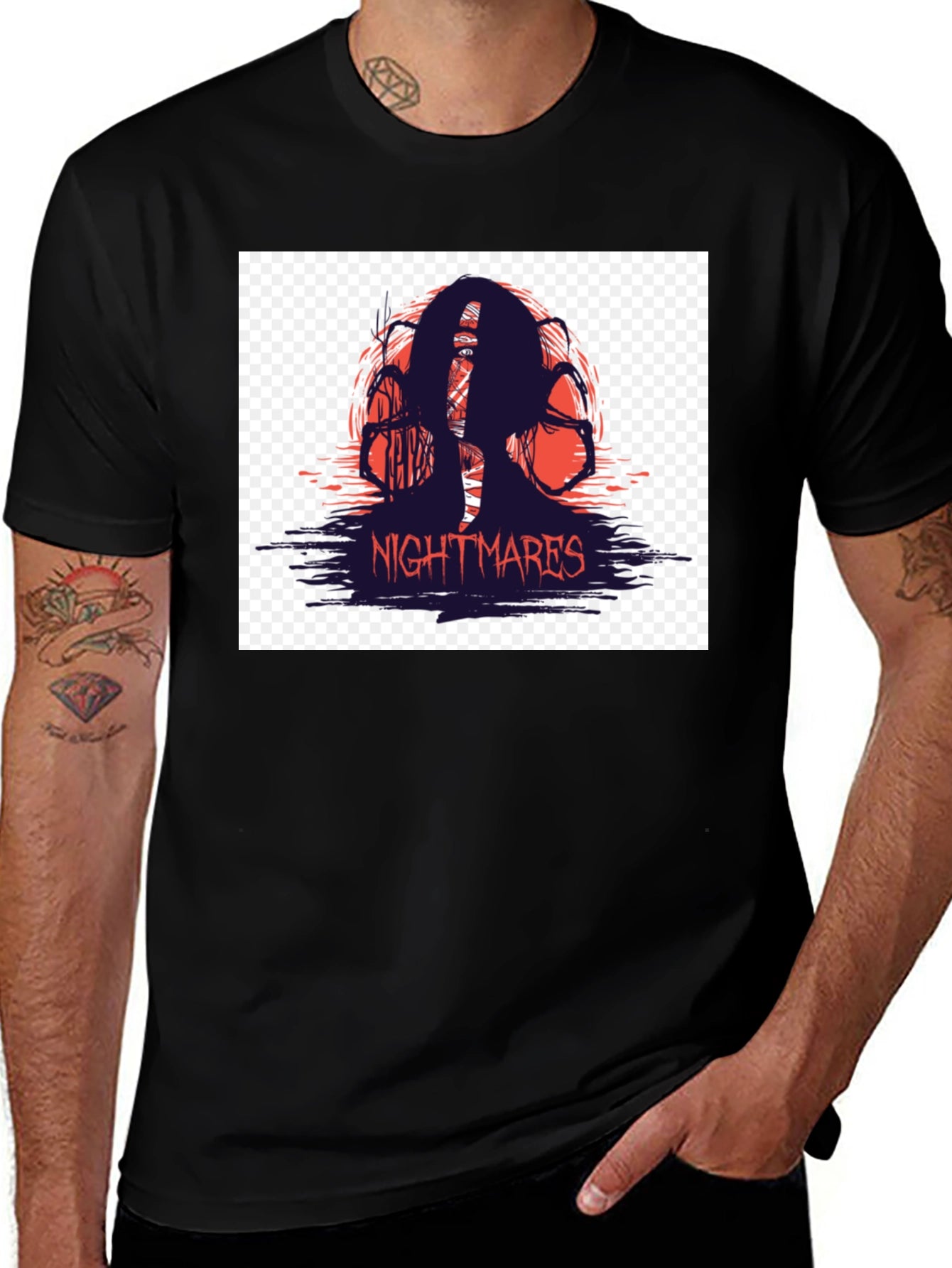 Nightmares Graphic T-Shirt - Black Horror Tee