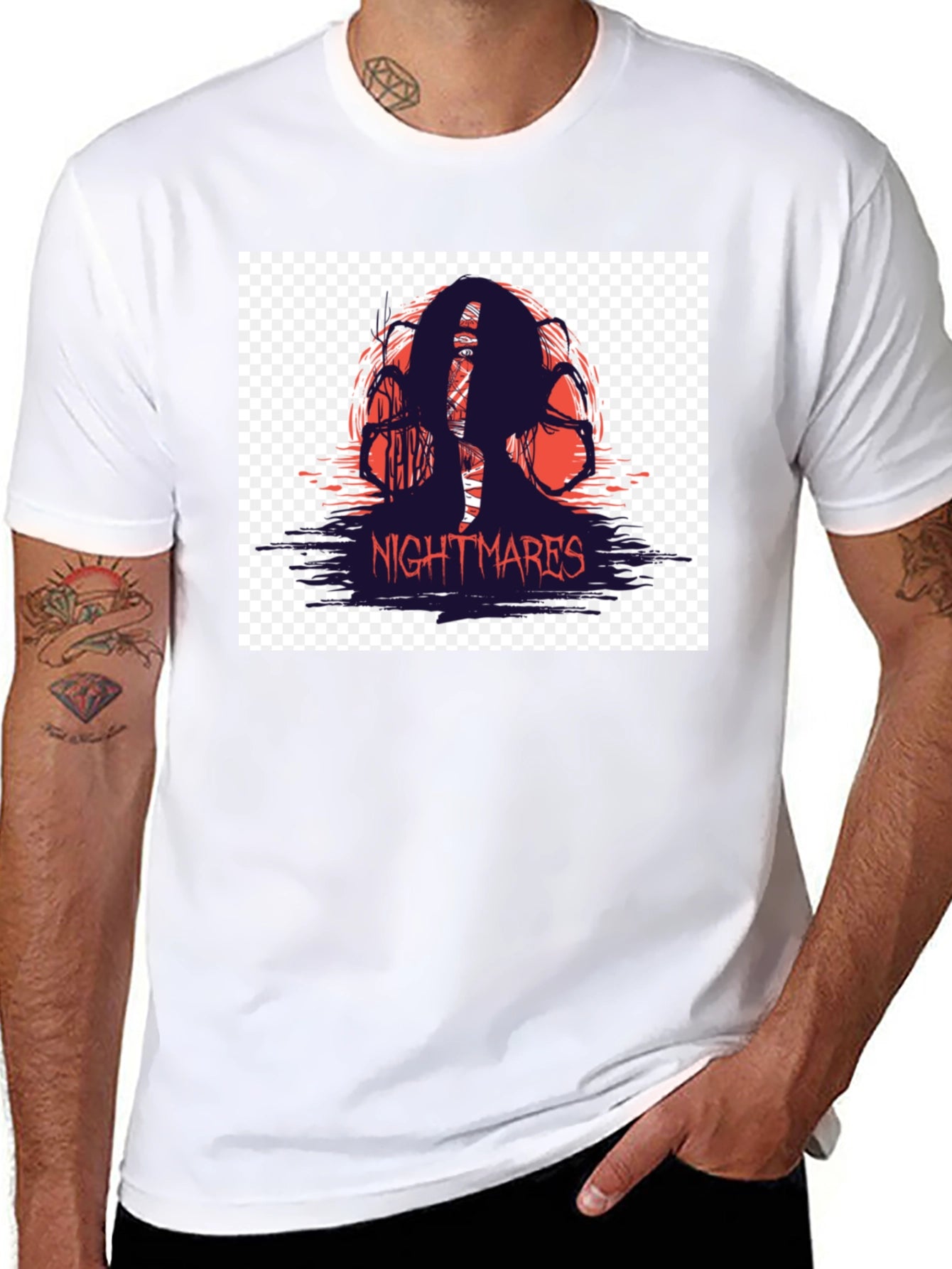 Nightmares Graphic T-Shirt - Black Horror Tee