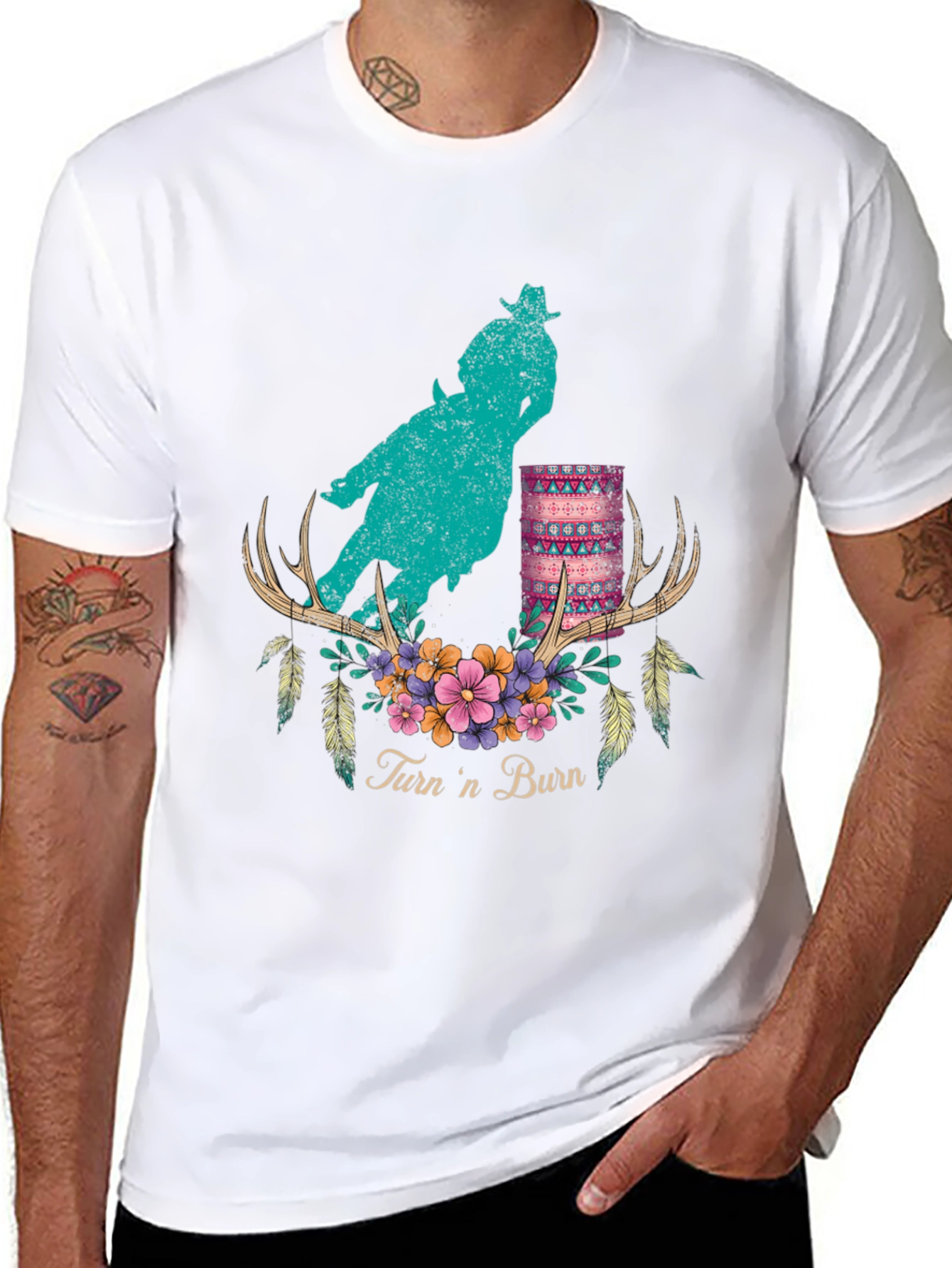 Turn n Burn Barrel Racer Graphic Tee