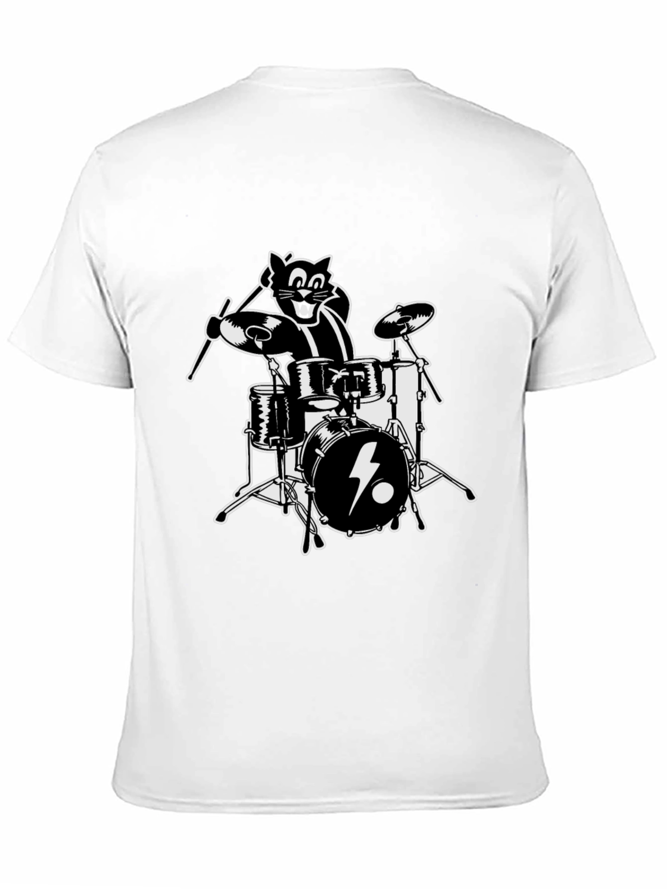 Cool Cat Drummer Graphic T-Shirt