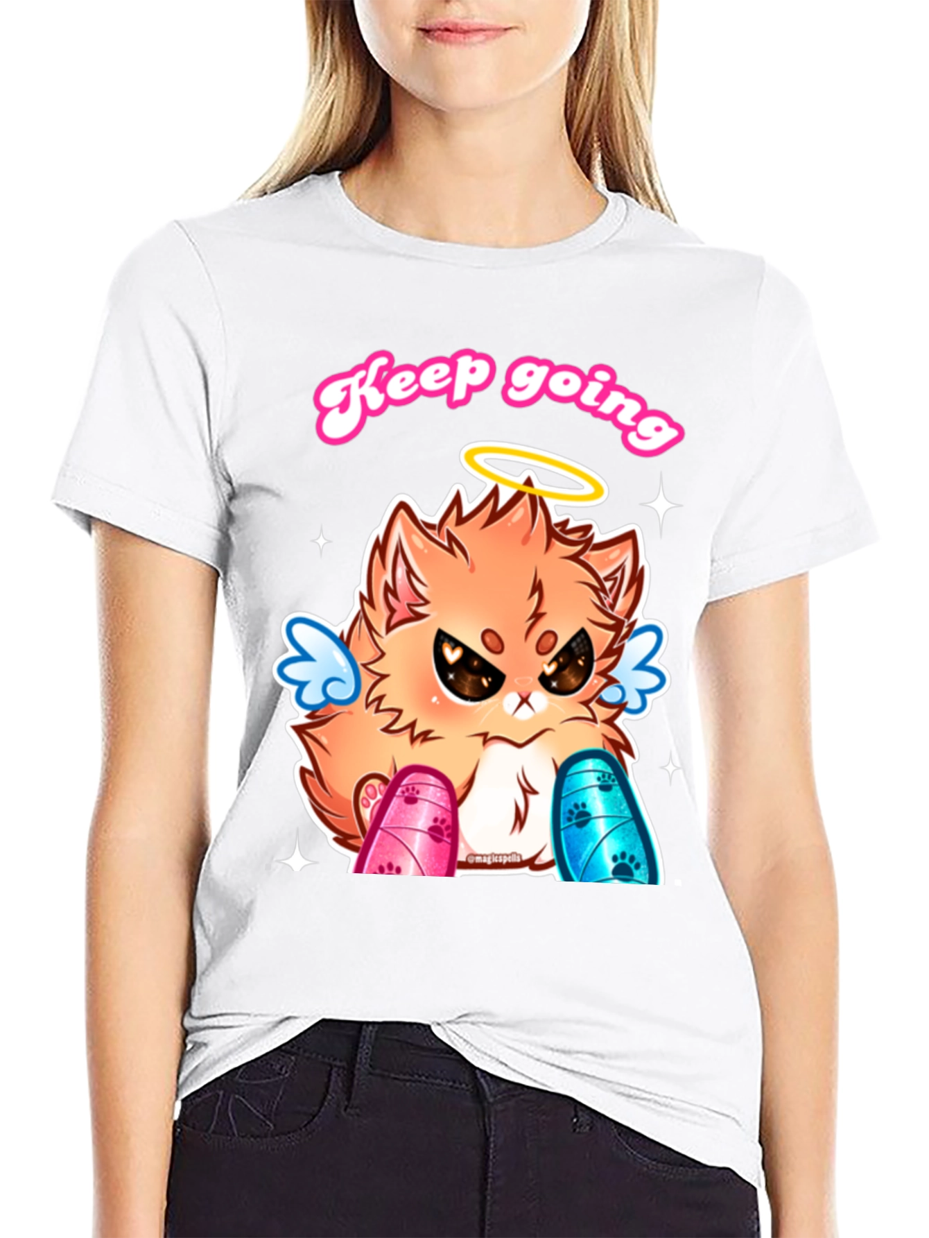 Keep Going Angel Cat T-Shirt
