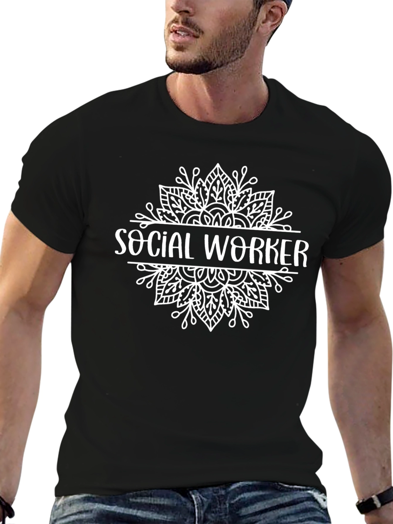 Social Worker Graphic Tee - Mandala Design