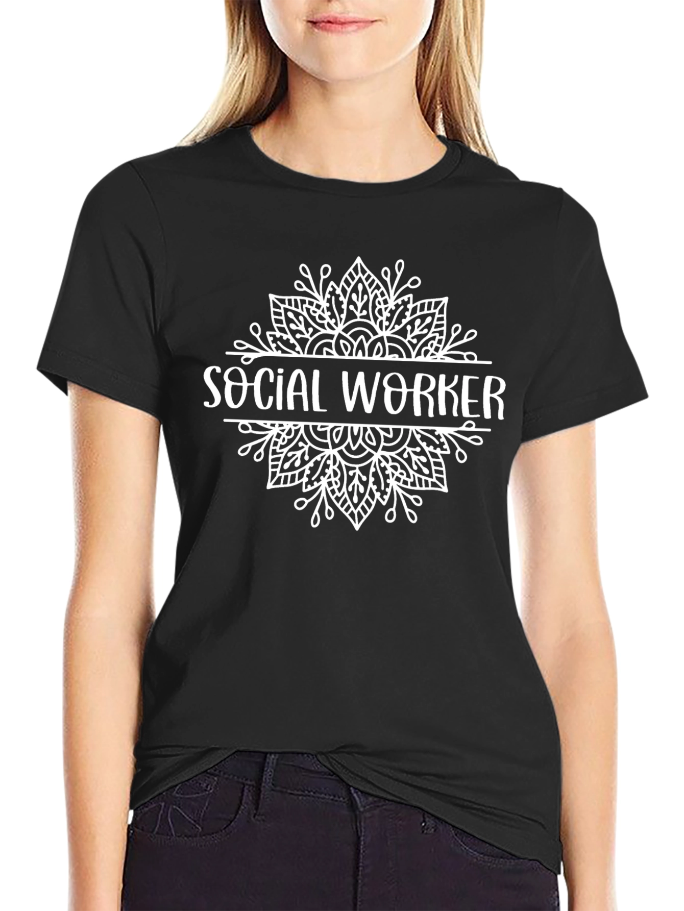 Social Worker Graphic Tee - Mandala Design