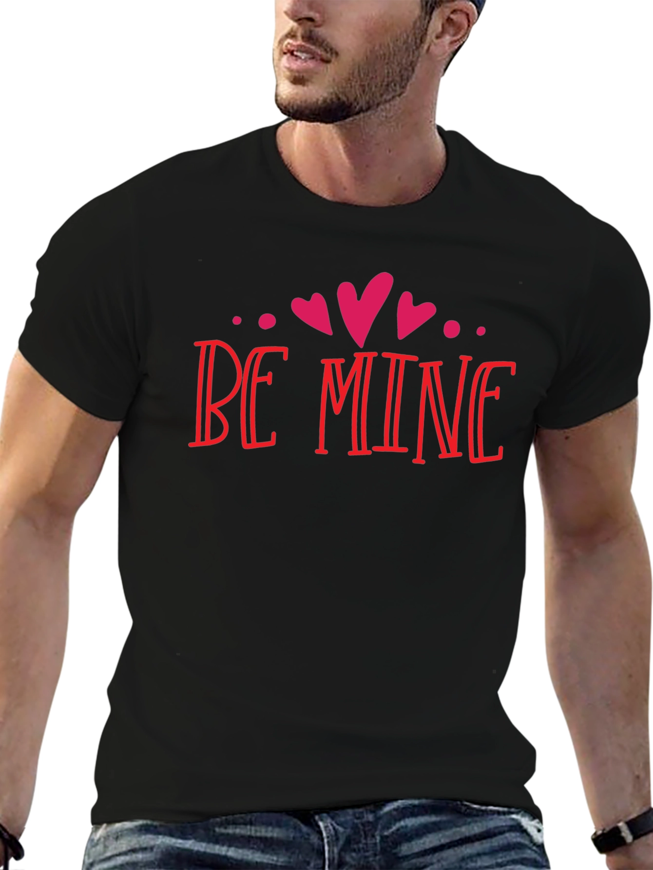 Be Mine Valentines Day Black T-Shirt