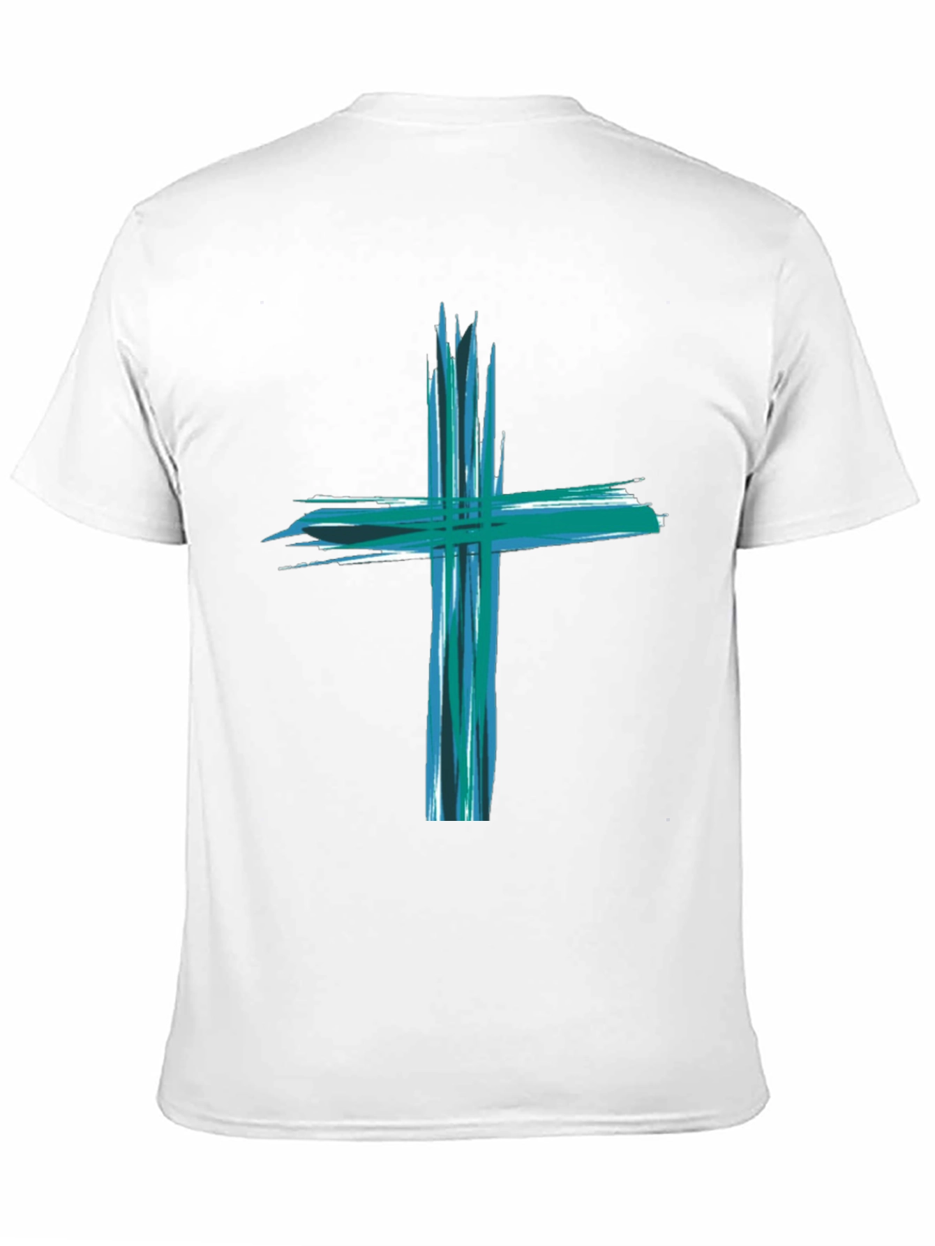 Abstract Cross Graphic Black T-Shirt