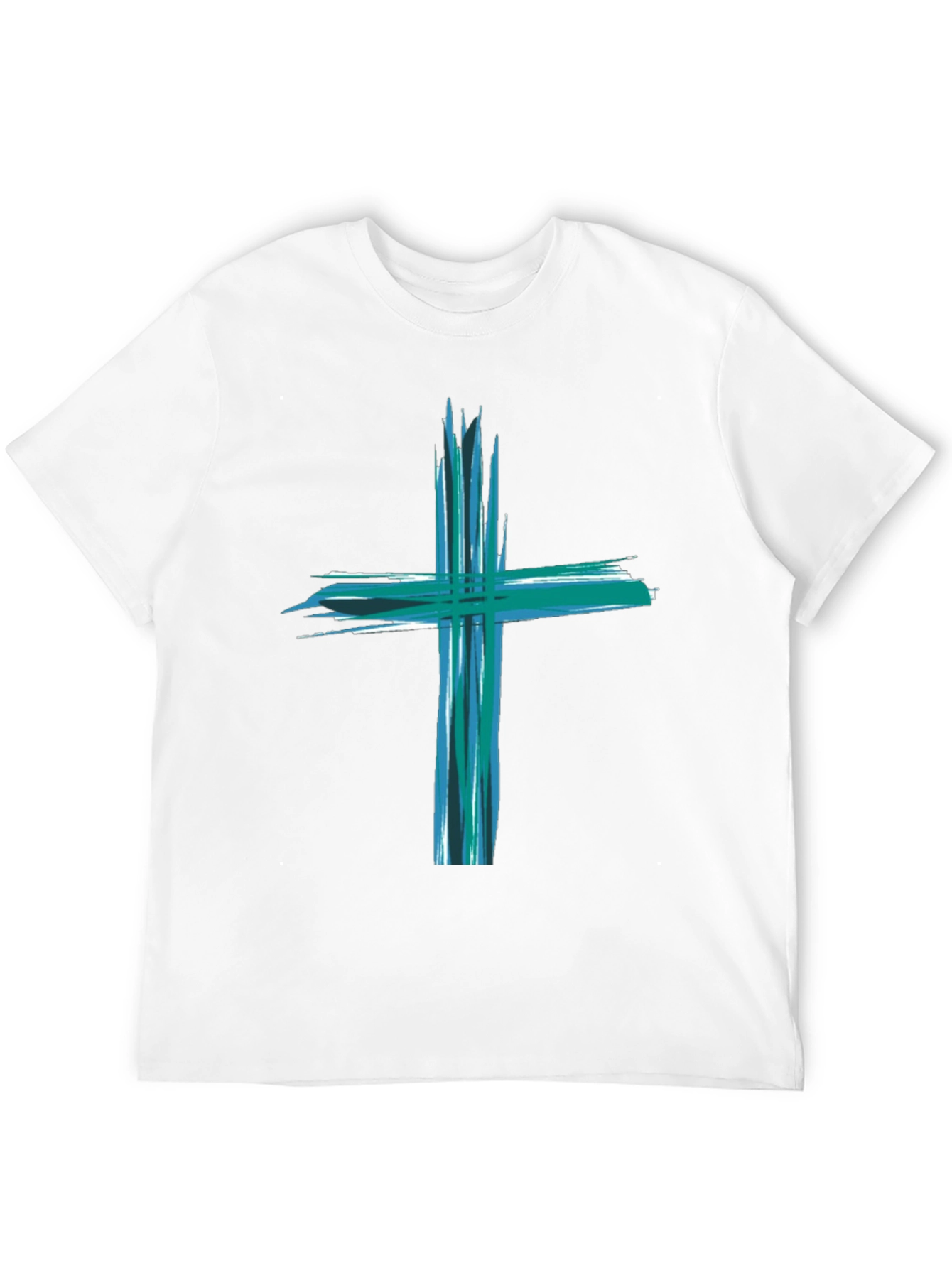 Abstract Cross Graphic Black T-Shirt