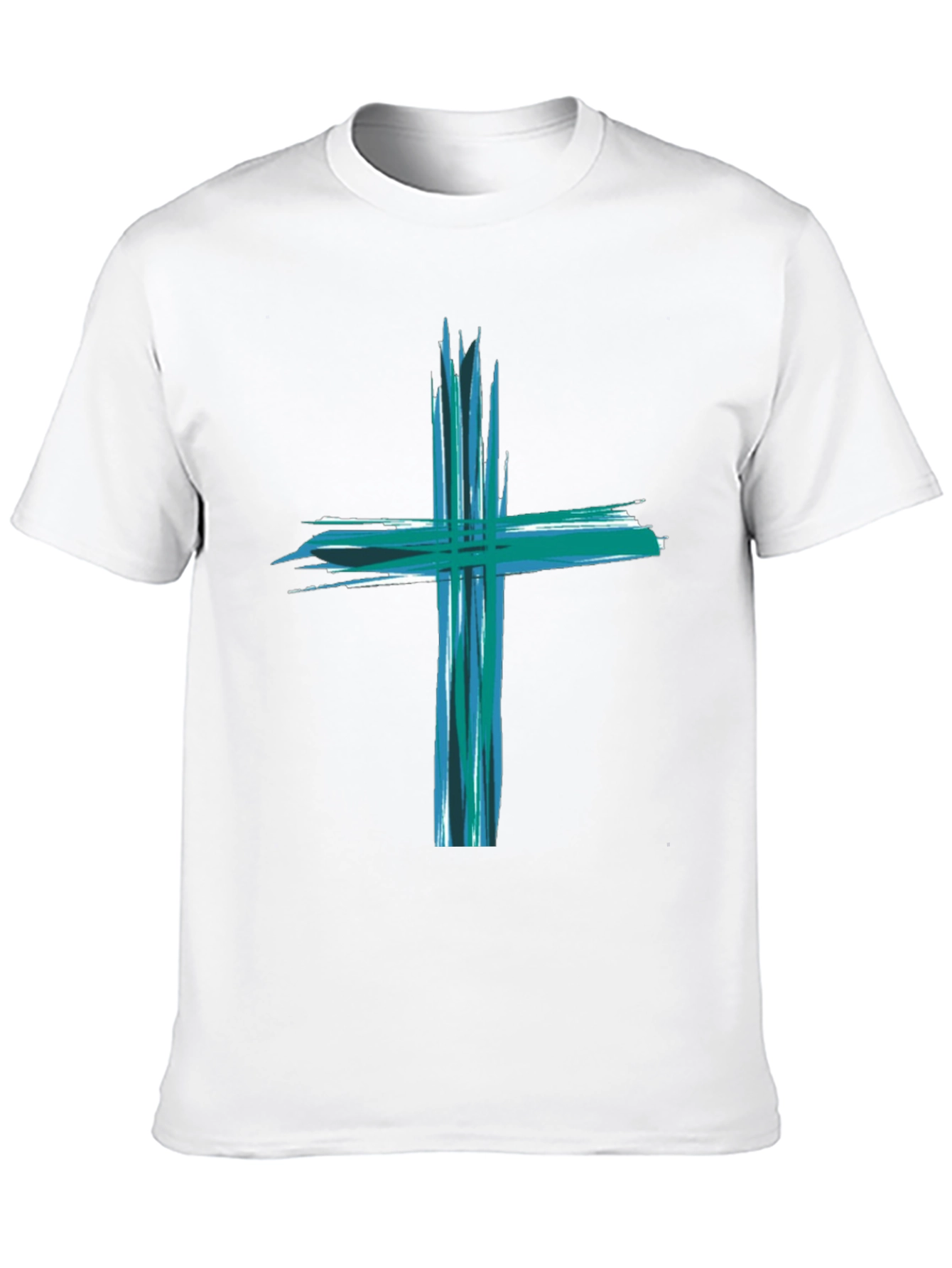 Abstract Cross Graphic Black T-Shirt