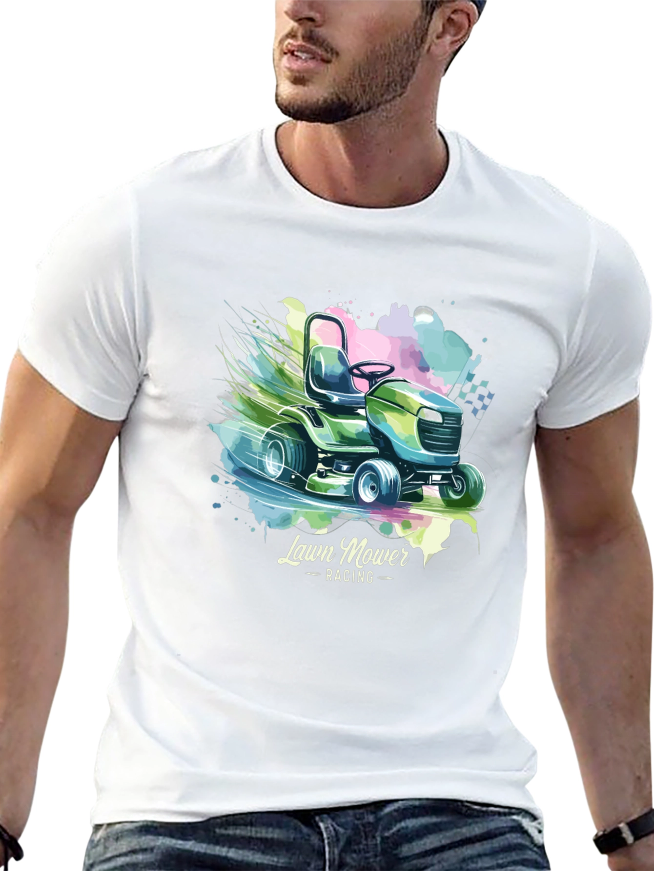 Lawn Mower Racing Graphic Tee