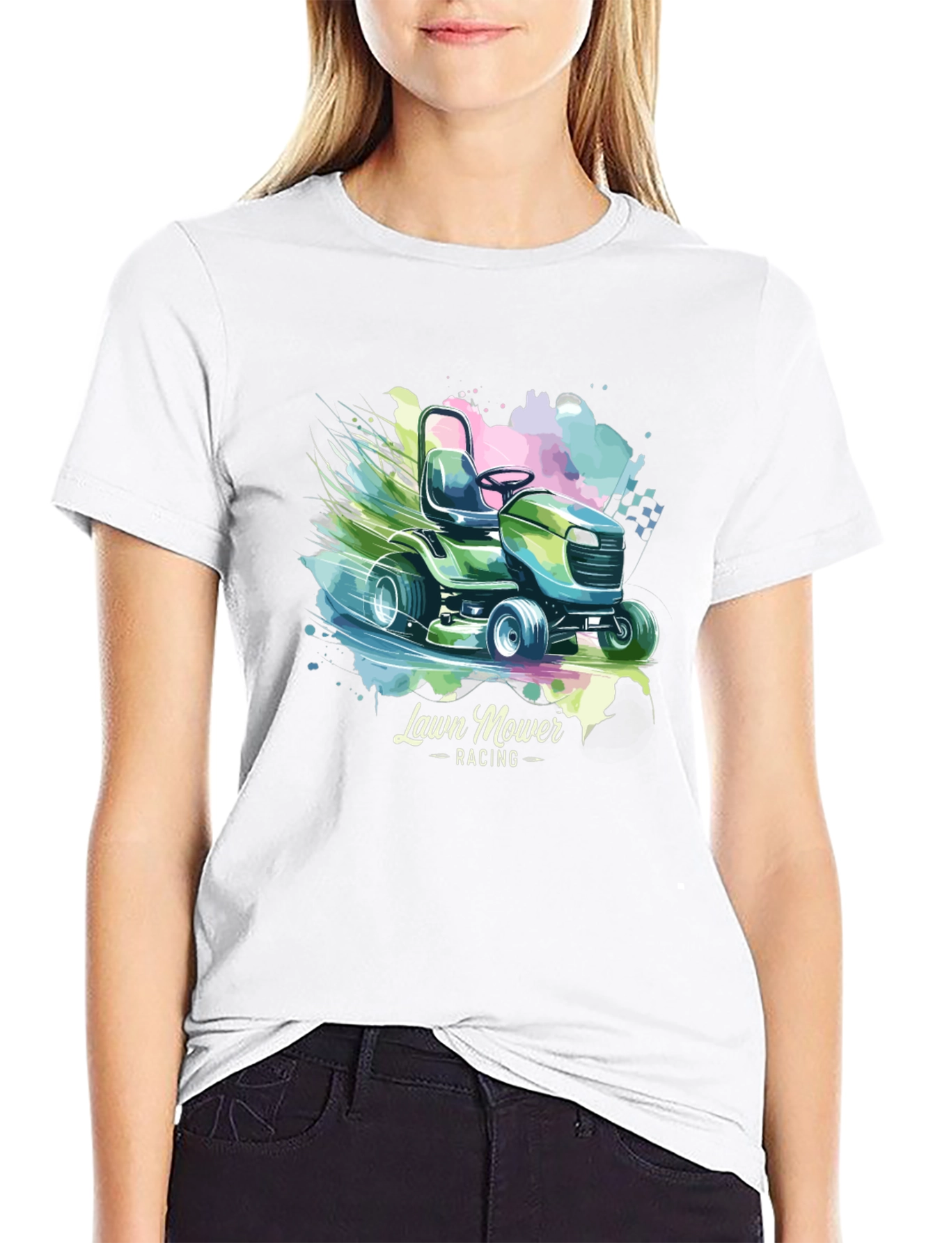 Lawn Mower Racing Graphic Tee