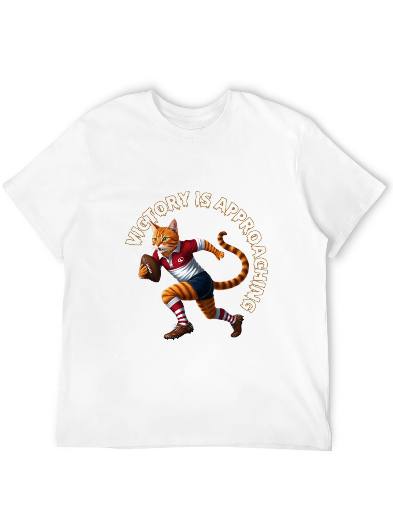 Rugby Cat Graphic Tee - Victory is Approaching