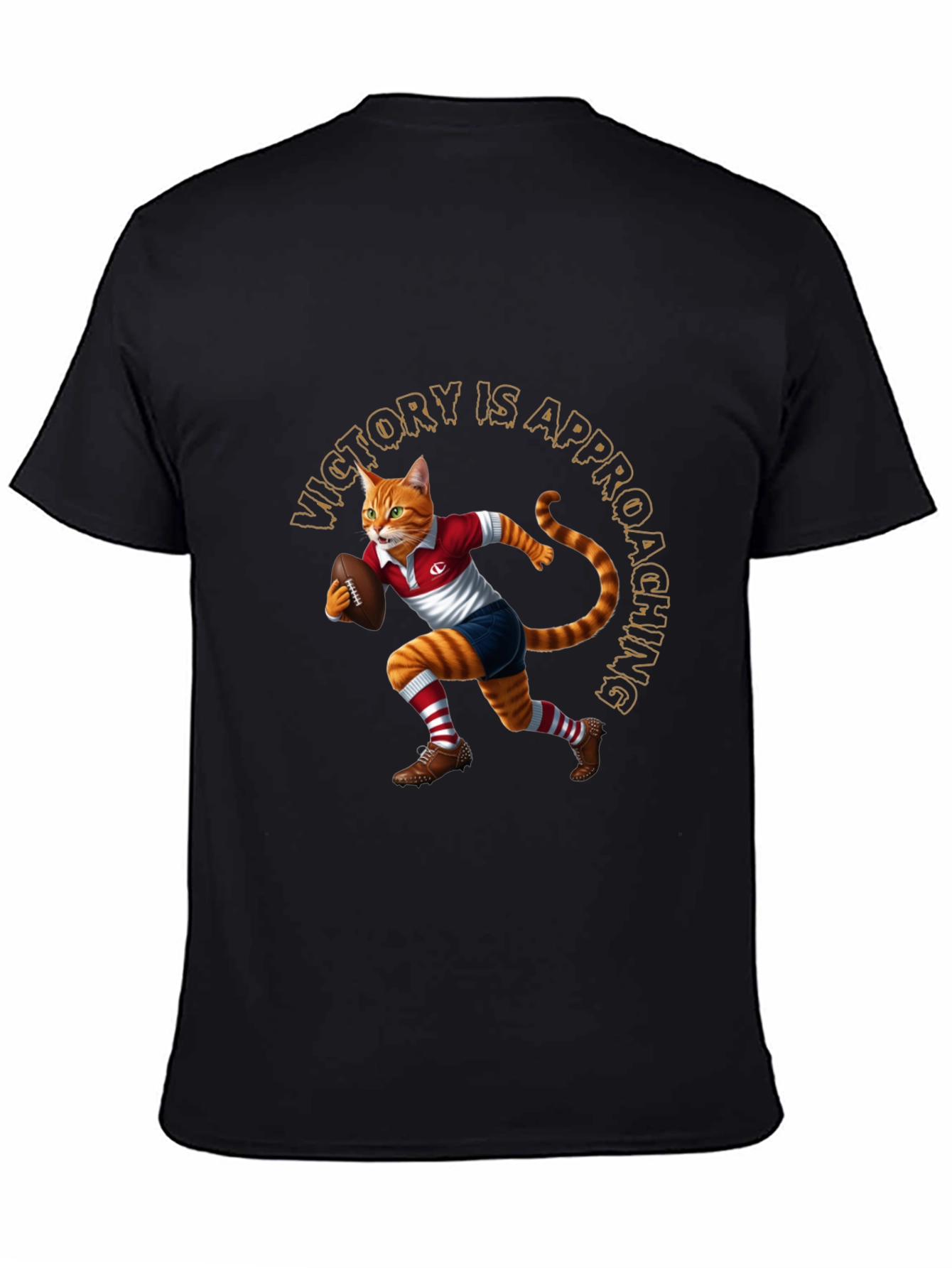 Rugby Cat Graphic Tee - Victory is Approaching