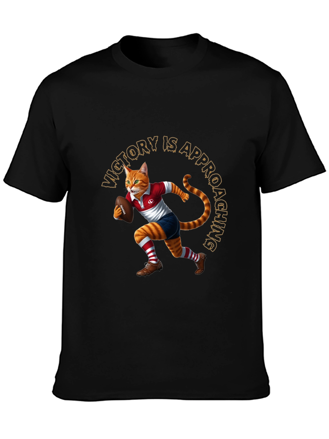 Rugby Cat Graphic Tee - Victory is Approaching