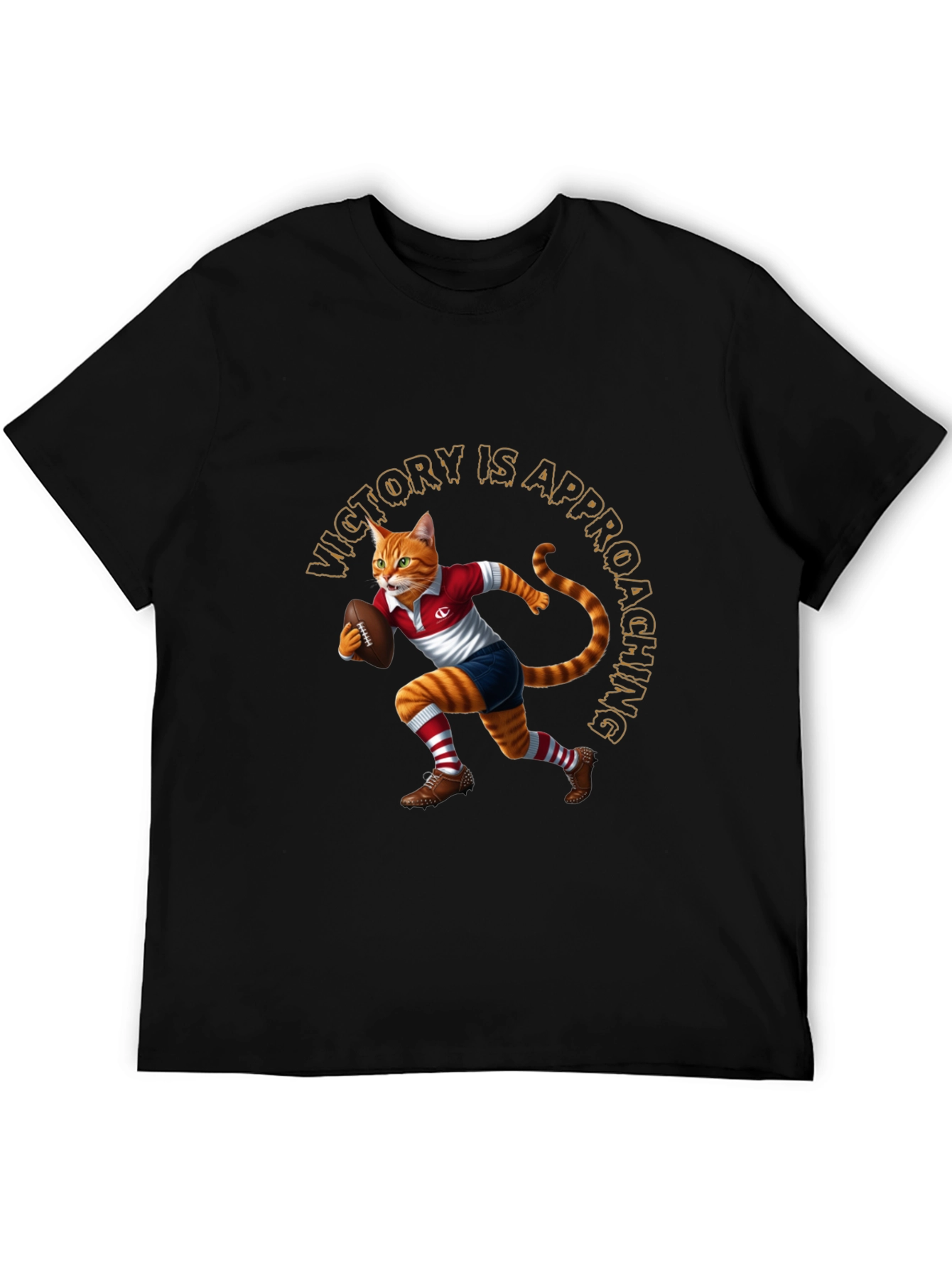 Rugby Cat Graphic Tee - Victory is Approaching