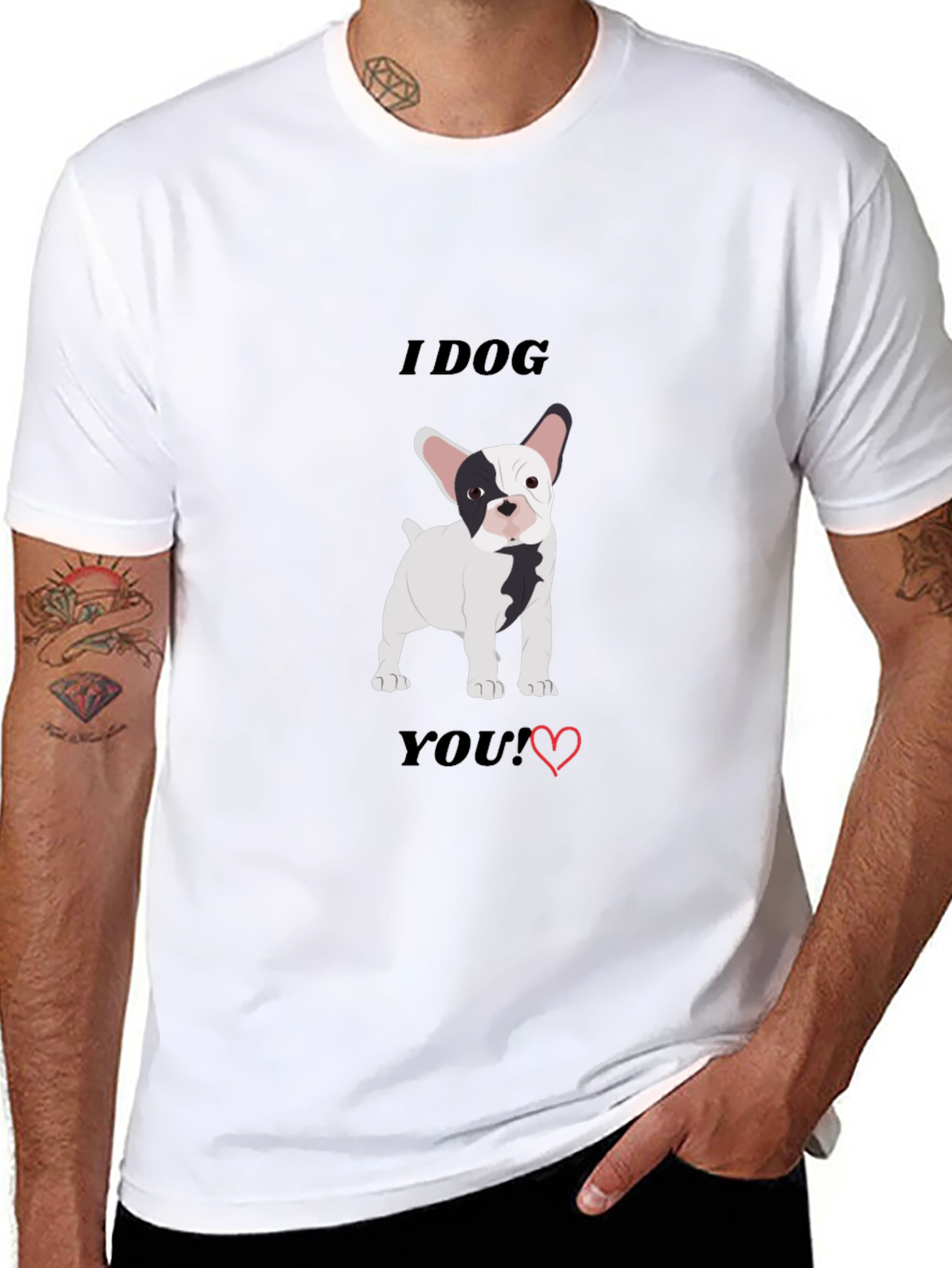 I Dog You T-Shirt Black Bulldog Graphic Tee
