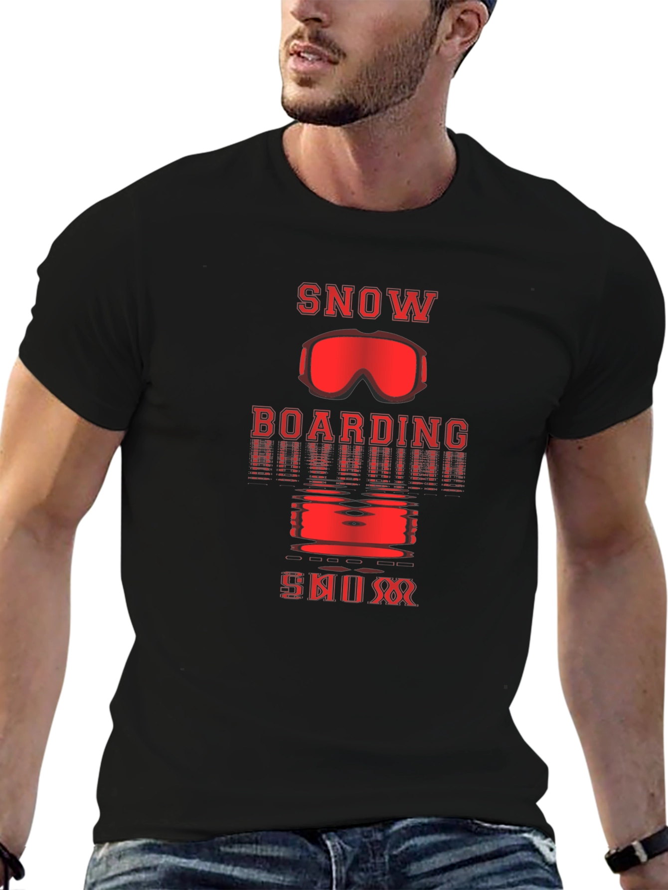 Snowboarding Skiing T-Shirt | Black Graphic Tee