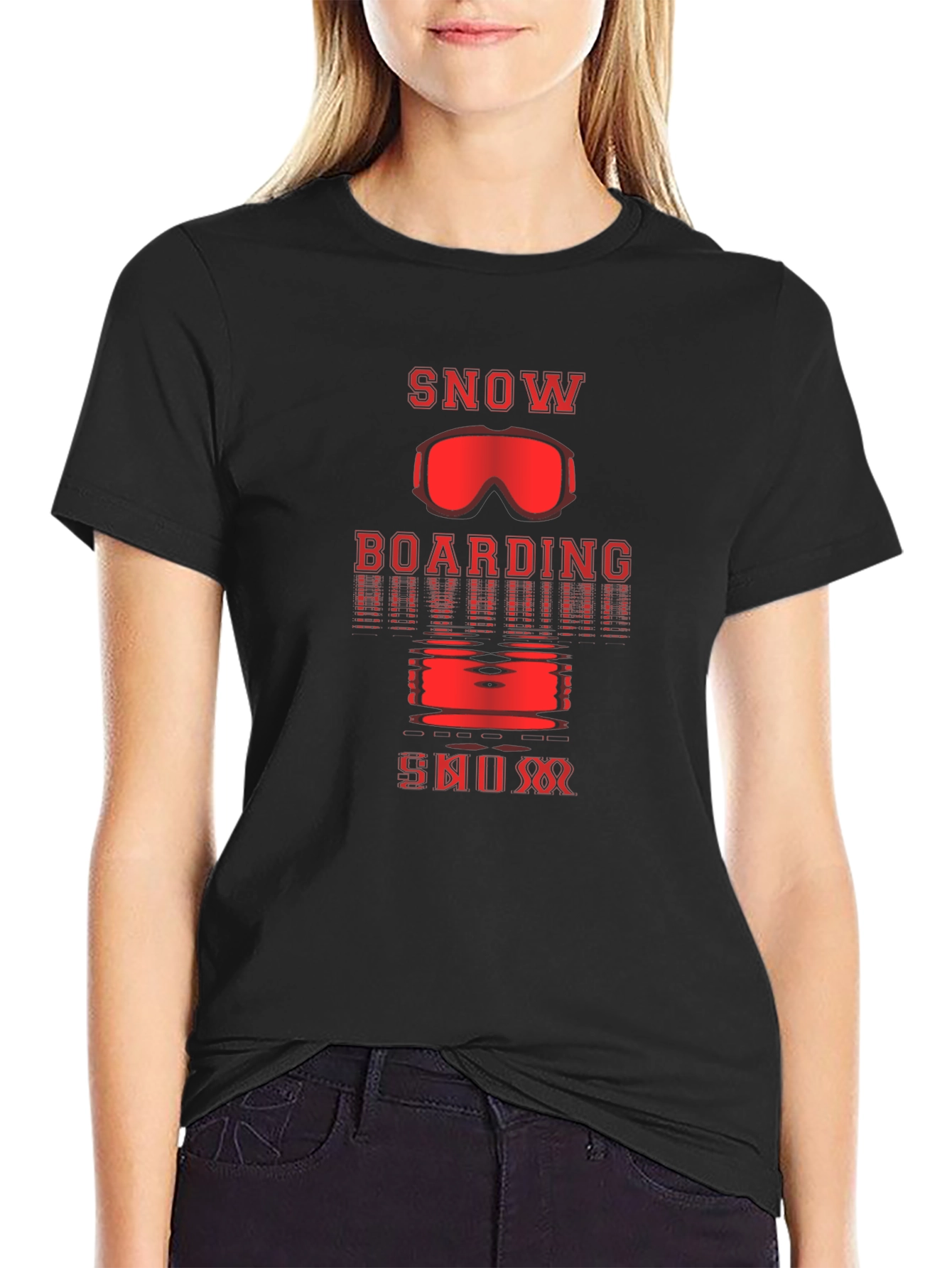 Snowboarding Skiing T-Shirt | Black Graphic Tee