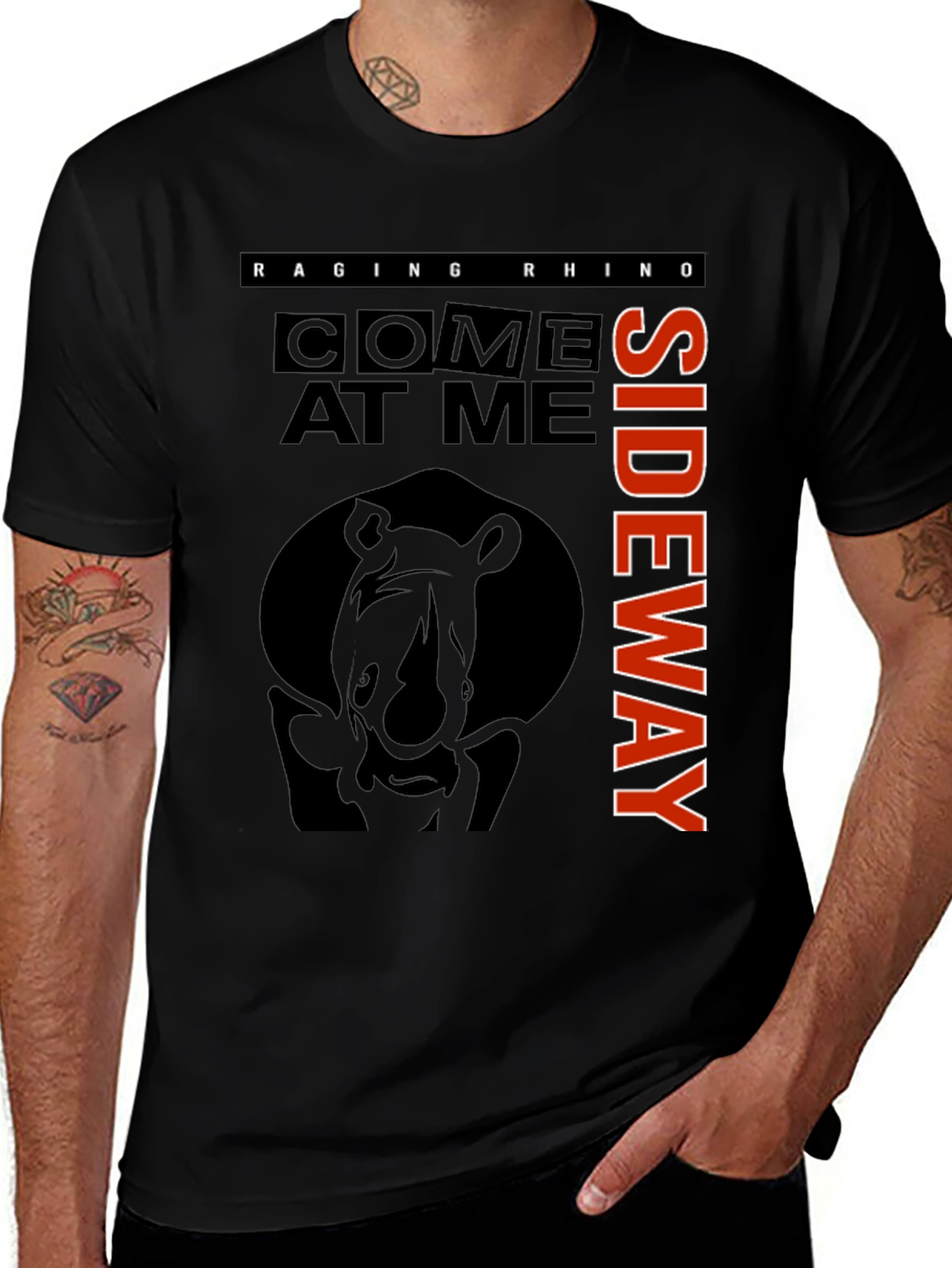 Raging Rhino T-Shirt - Come At Me Sideway