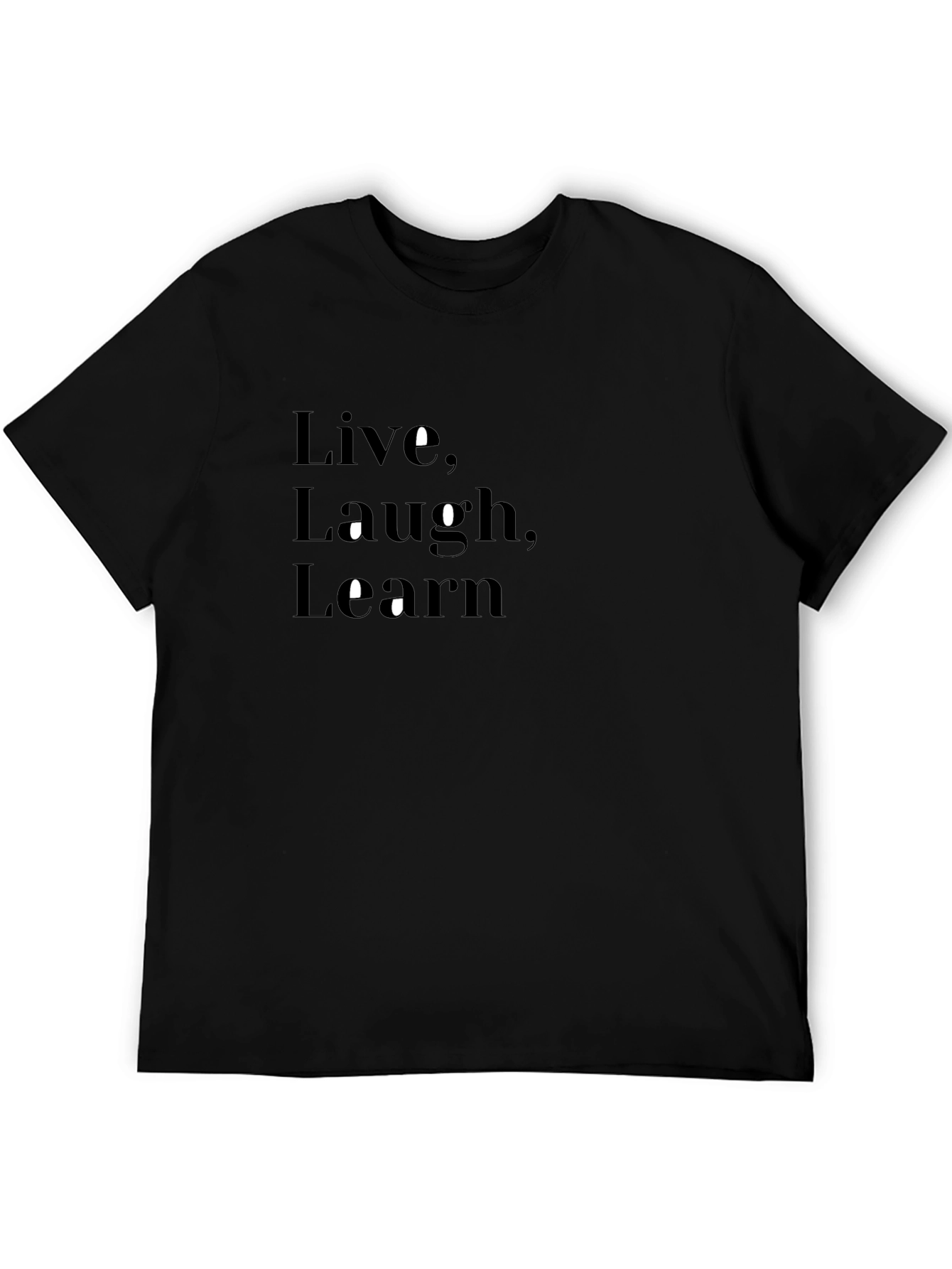 Live Laugh Learn Black Graphic Tee