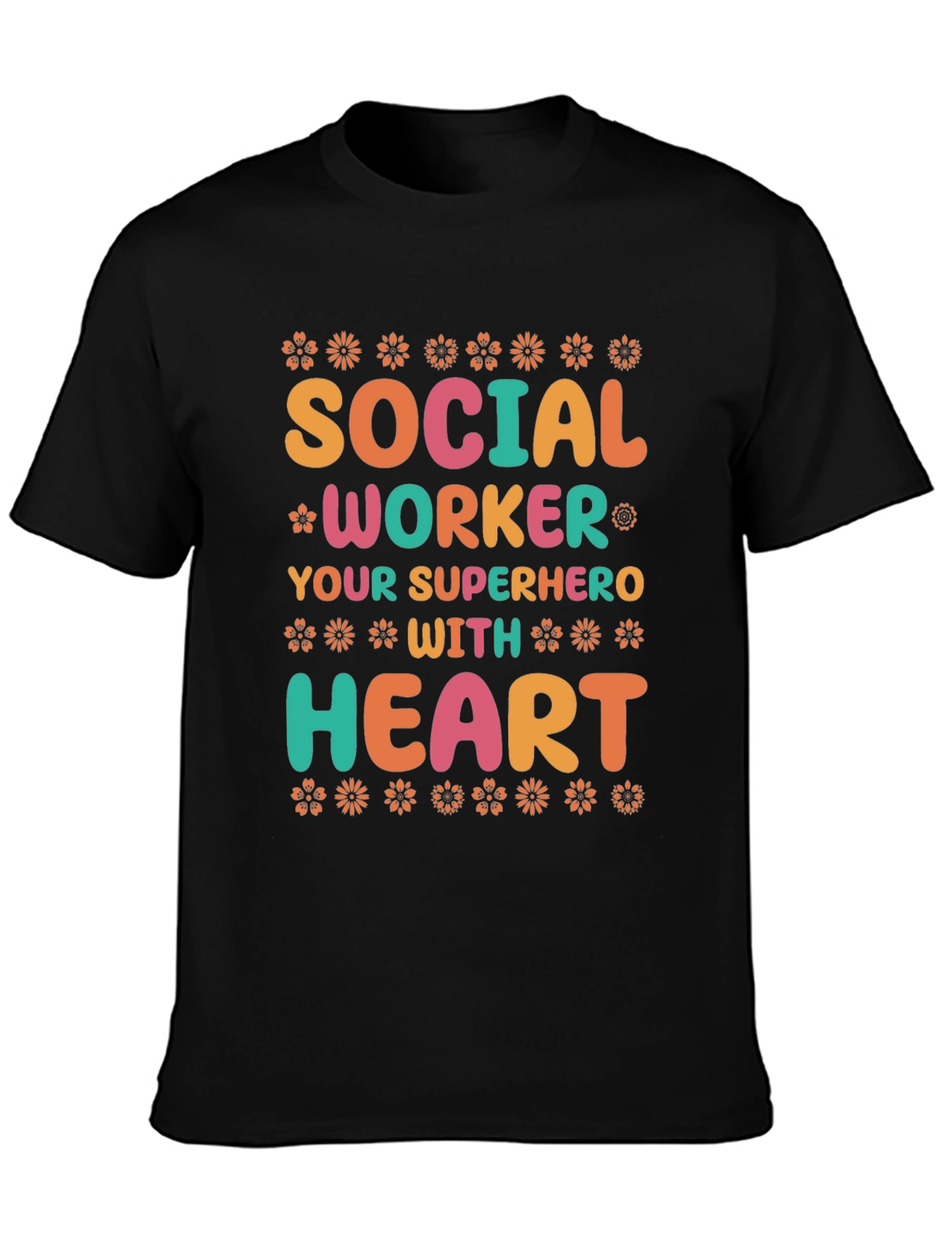 Social Worker Superhero T-Shirt - Floral Design
