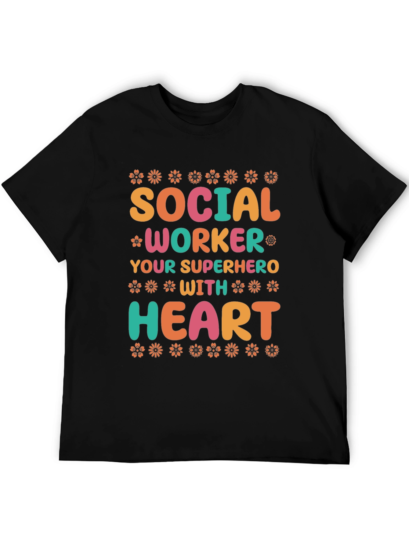 Social Worker Superhero T-Shirt - Floral Design