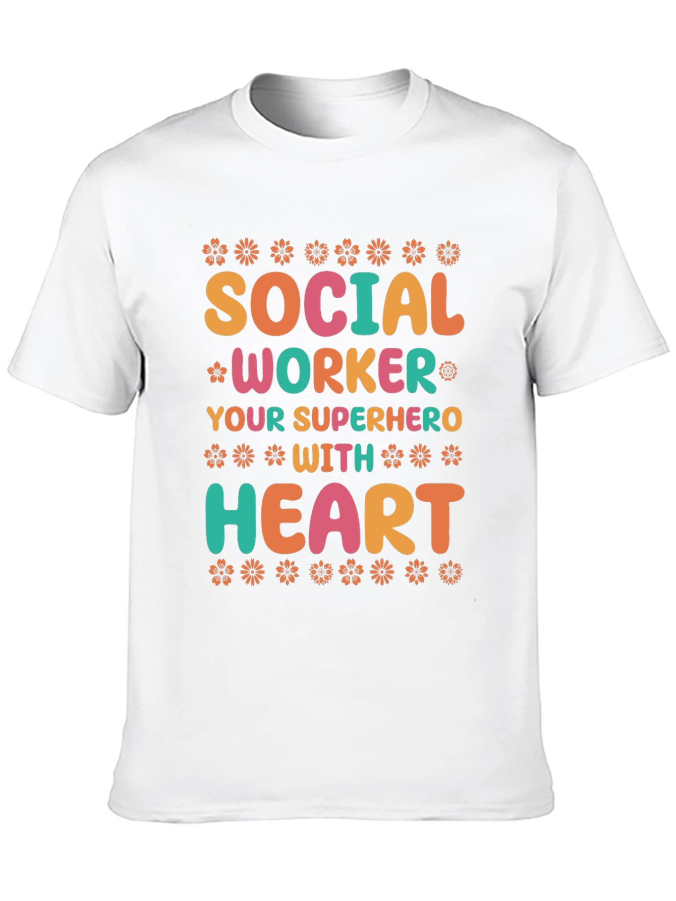 Social Worker Superhero T-Shirt - Floral Design