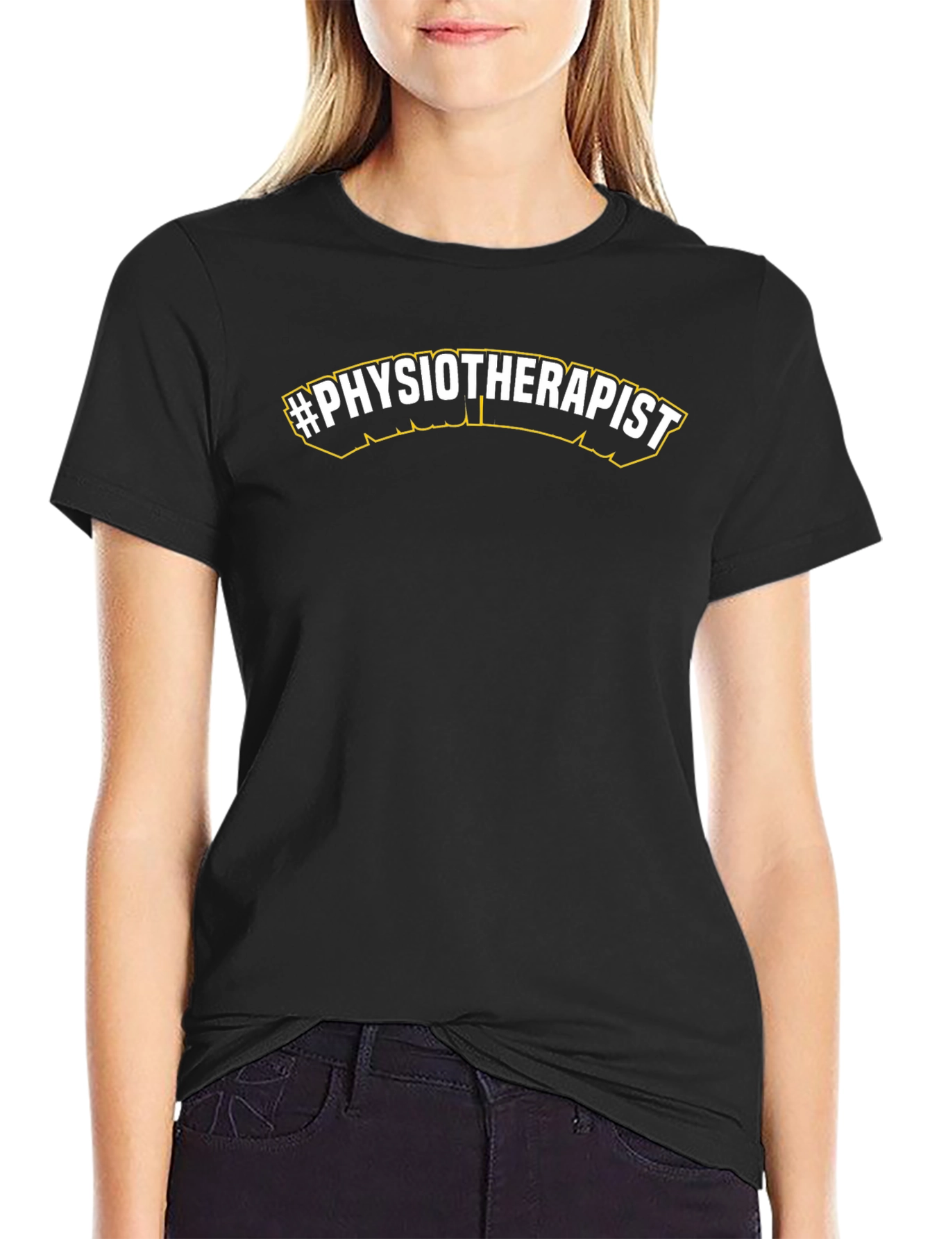 #Physiotherapist Black T-Shirt - Medical Professional Apparel