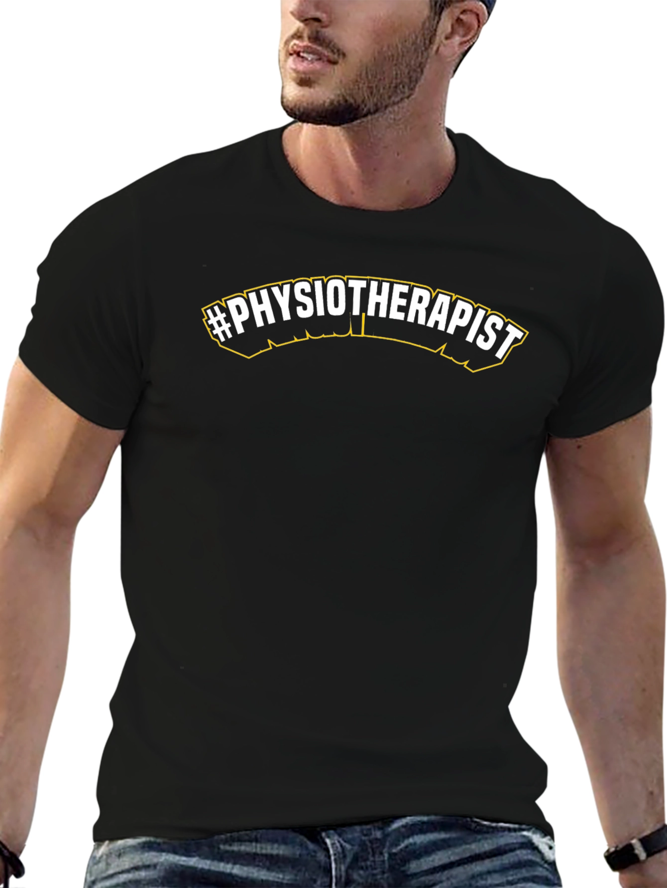 #Physiotherapist Black T-Shirt - Medical Professional Apparel