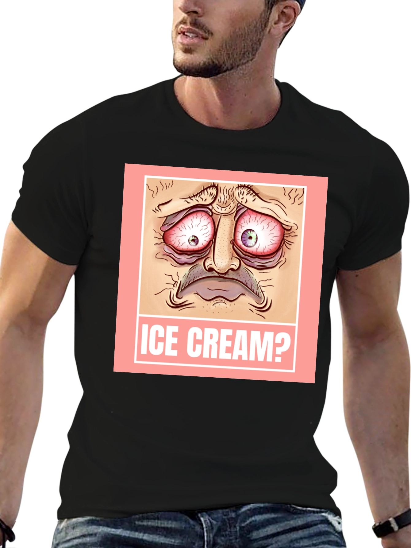 Ice Cream? Graphic T-Shirt - Funny Meme Design