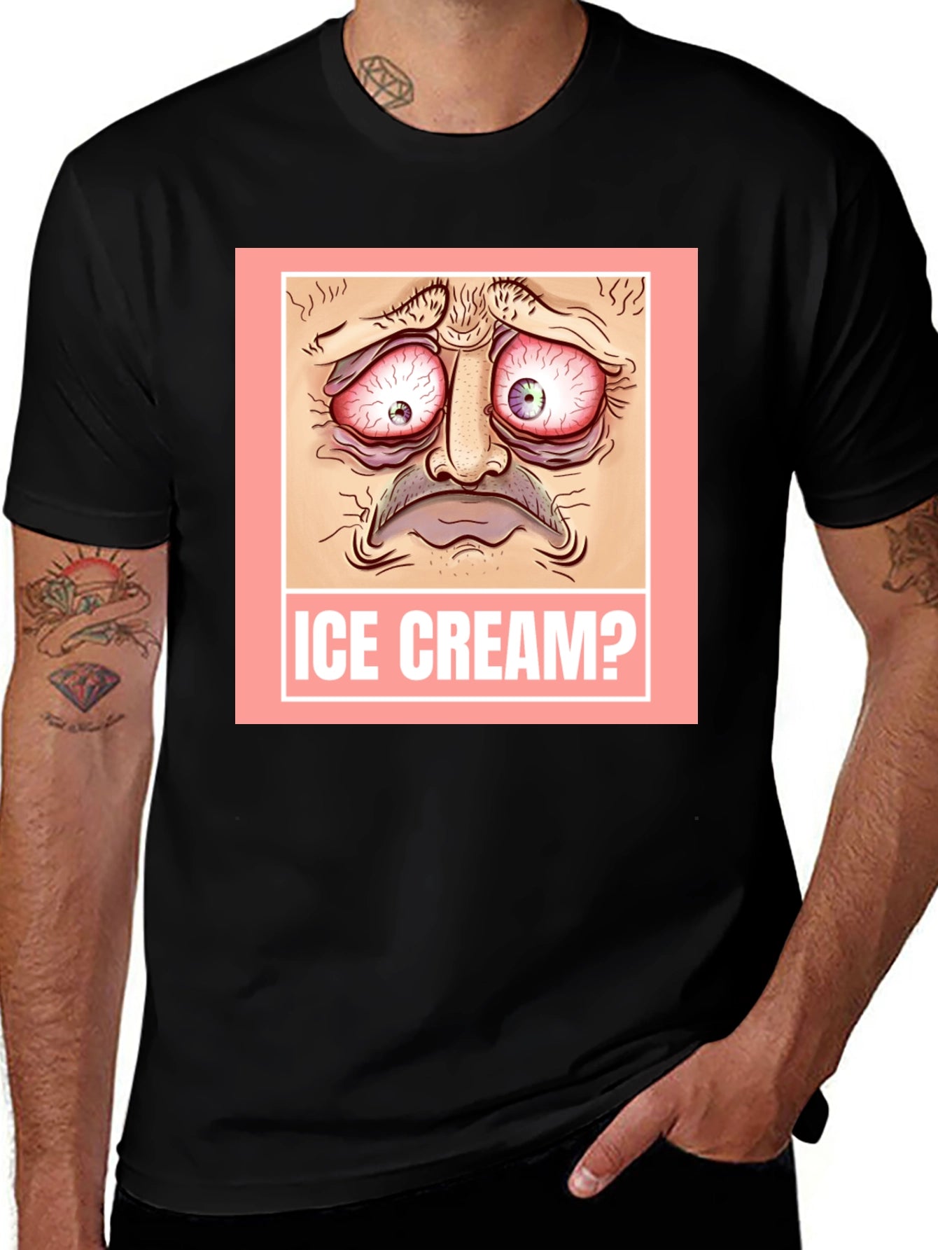 Ice Cream? Graphic T-Shirt - Funny Meme Design