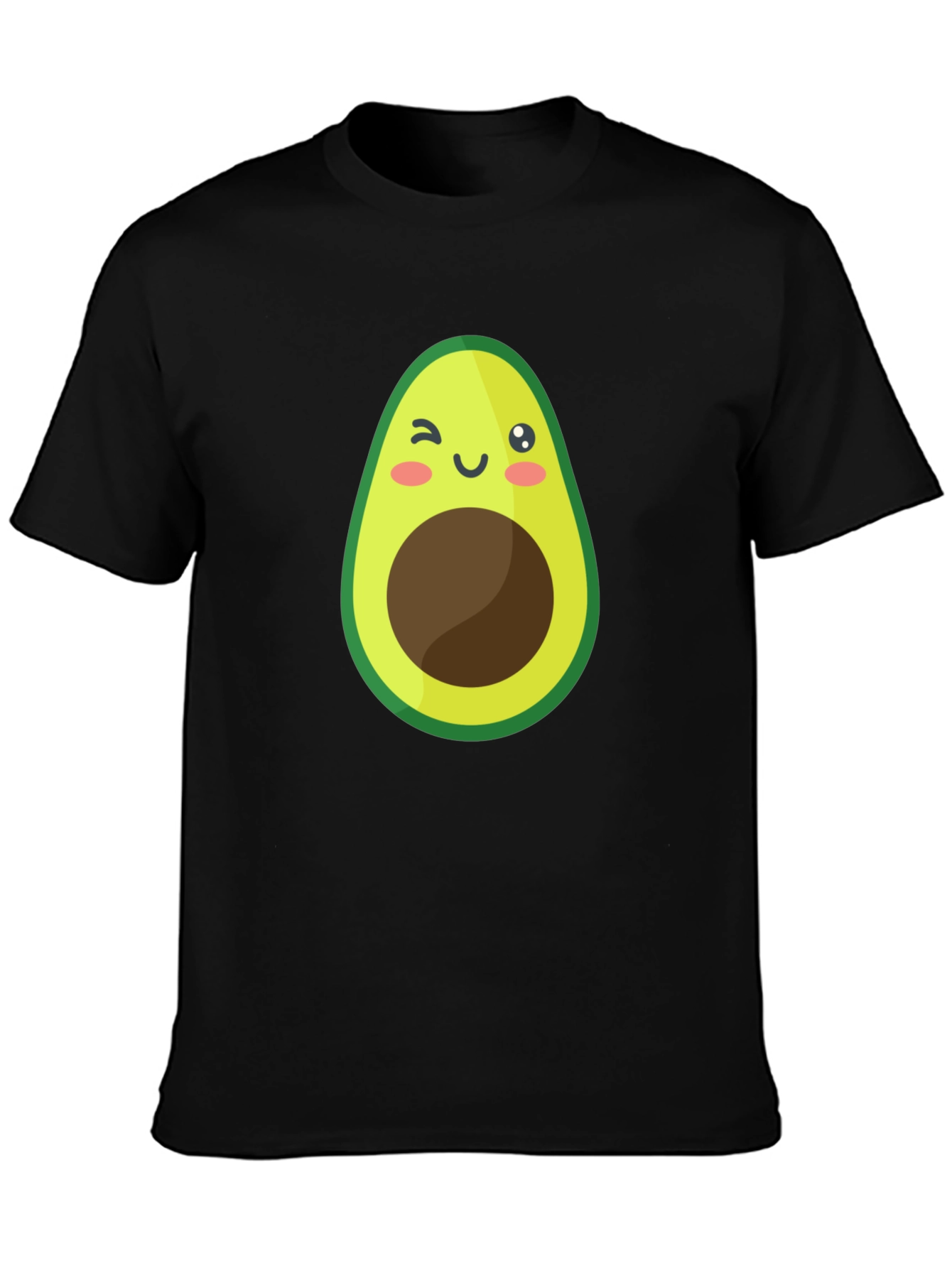 Cute Avocado Graphic Black T-Shirt