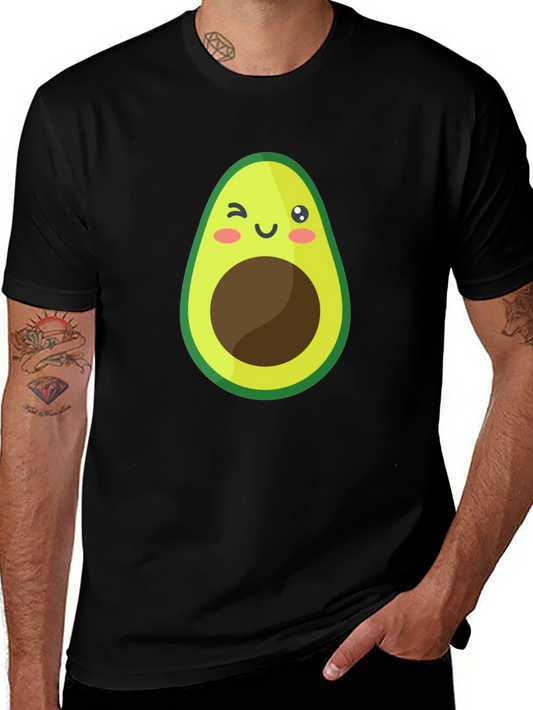 Cute Avocado Graphic Black T-Shirt