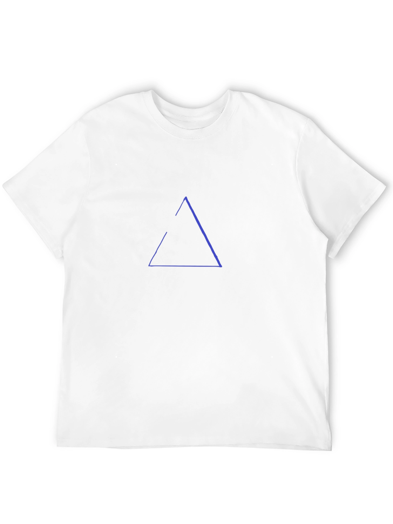 Minimalist Blue Triangle Graphic Black T-Shirt
