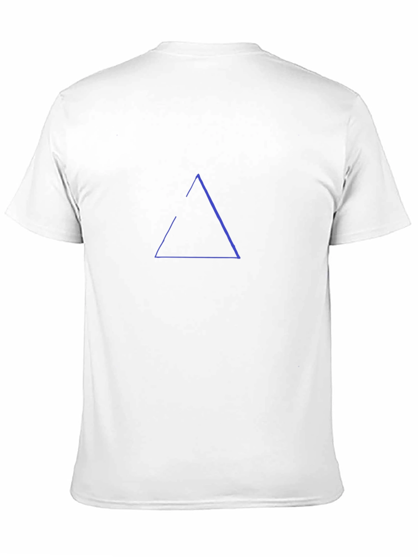 Minimalist Blue Triangle Graphic Black T-Shirt