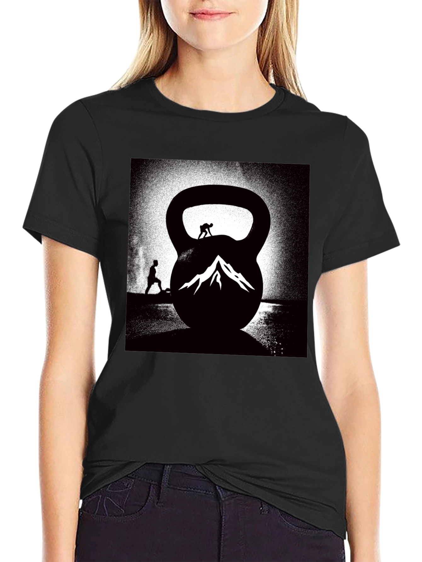 Kettlebell Mountain Black T-Shirt