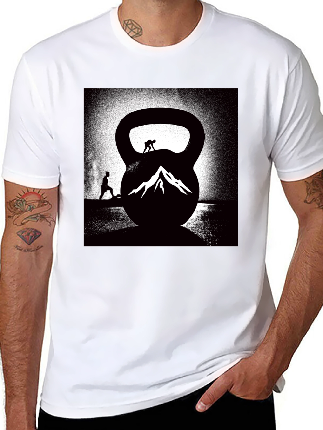 Kettlebell Mountain Black T-Shirt