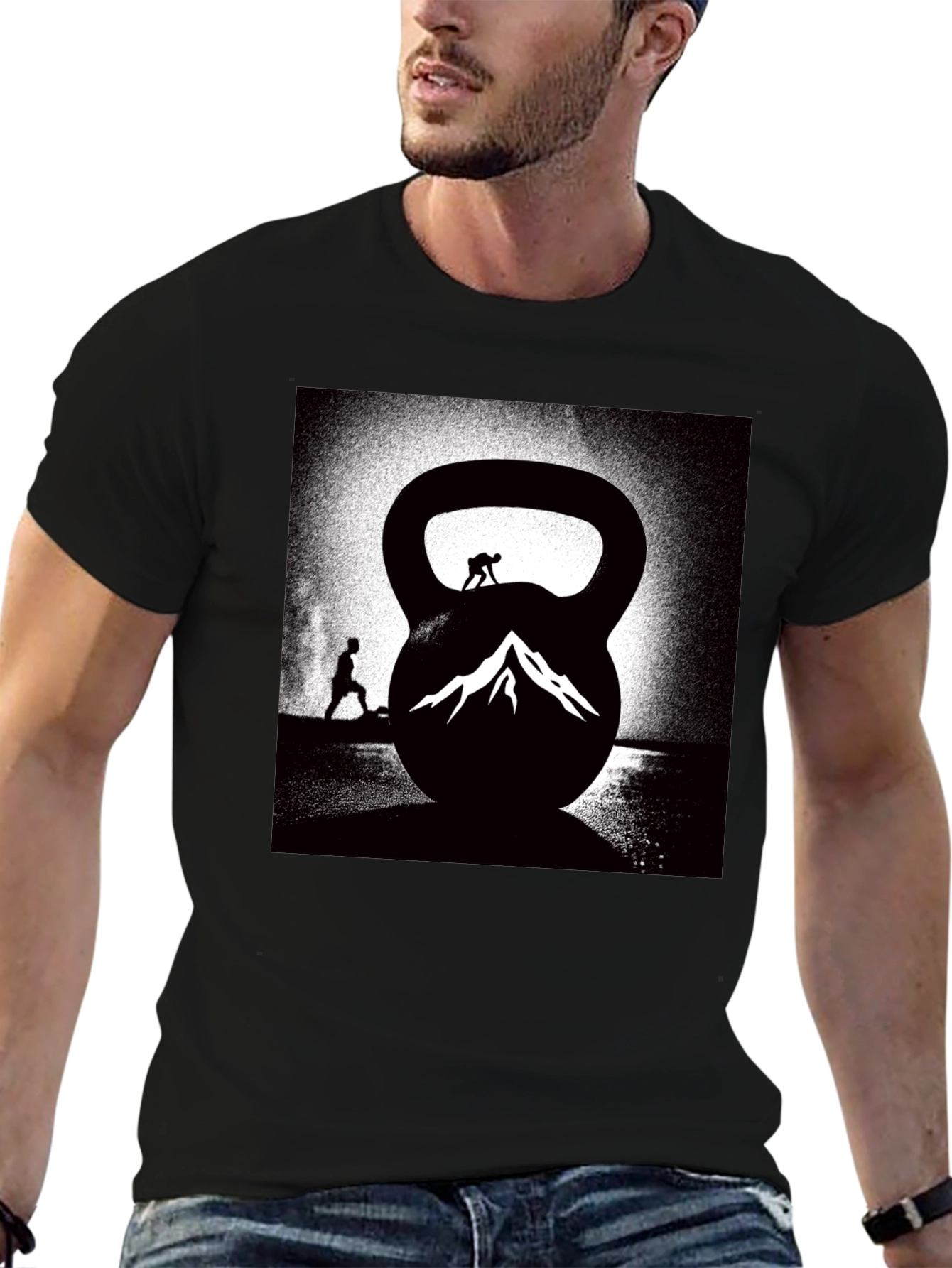 Kettlebell Mountain Black T-Shirt