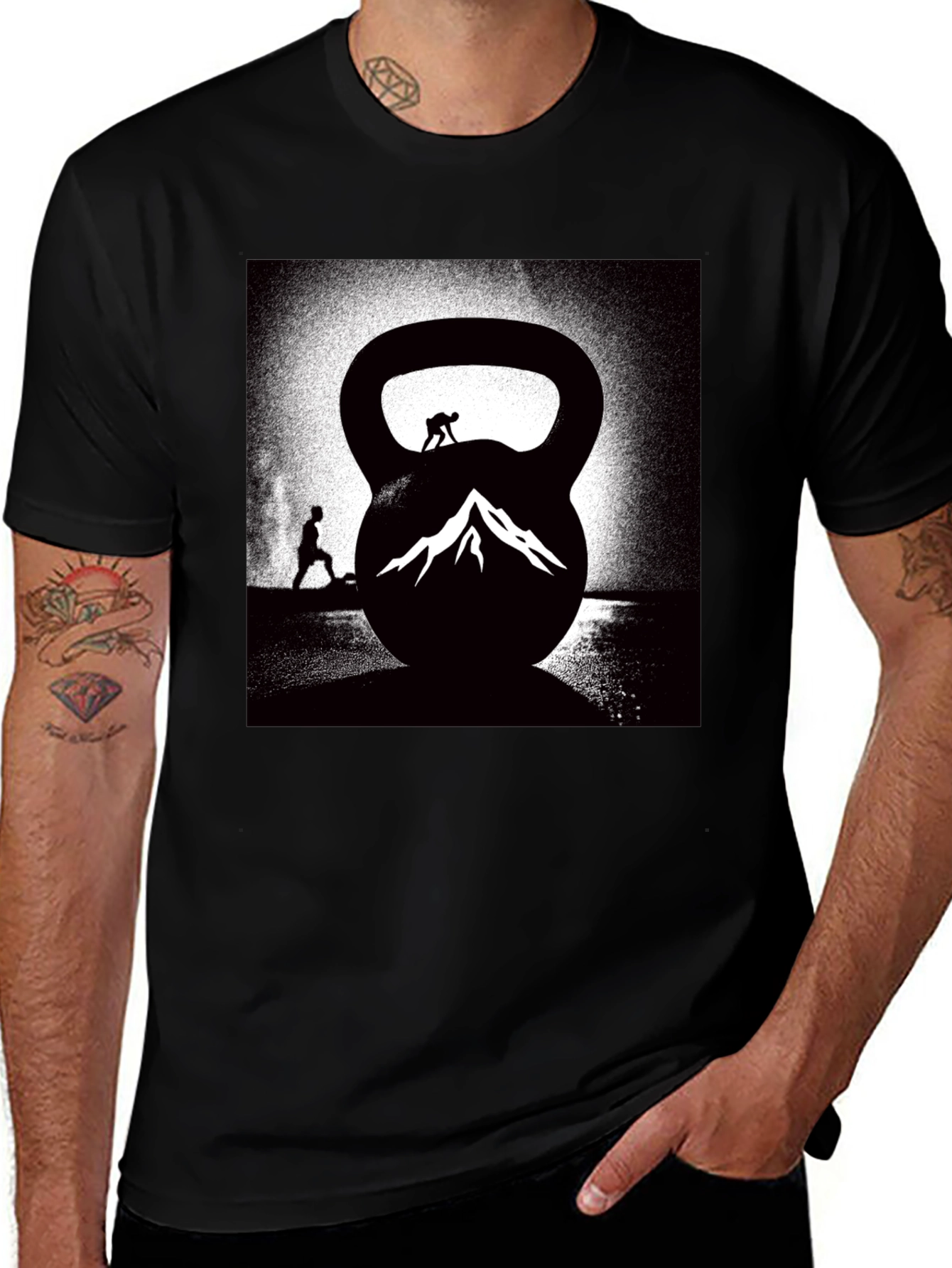 Kettlebell Mountain Black T-Shirt