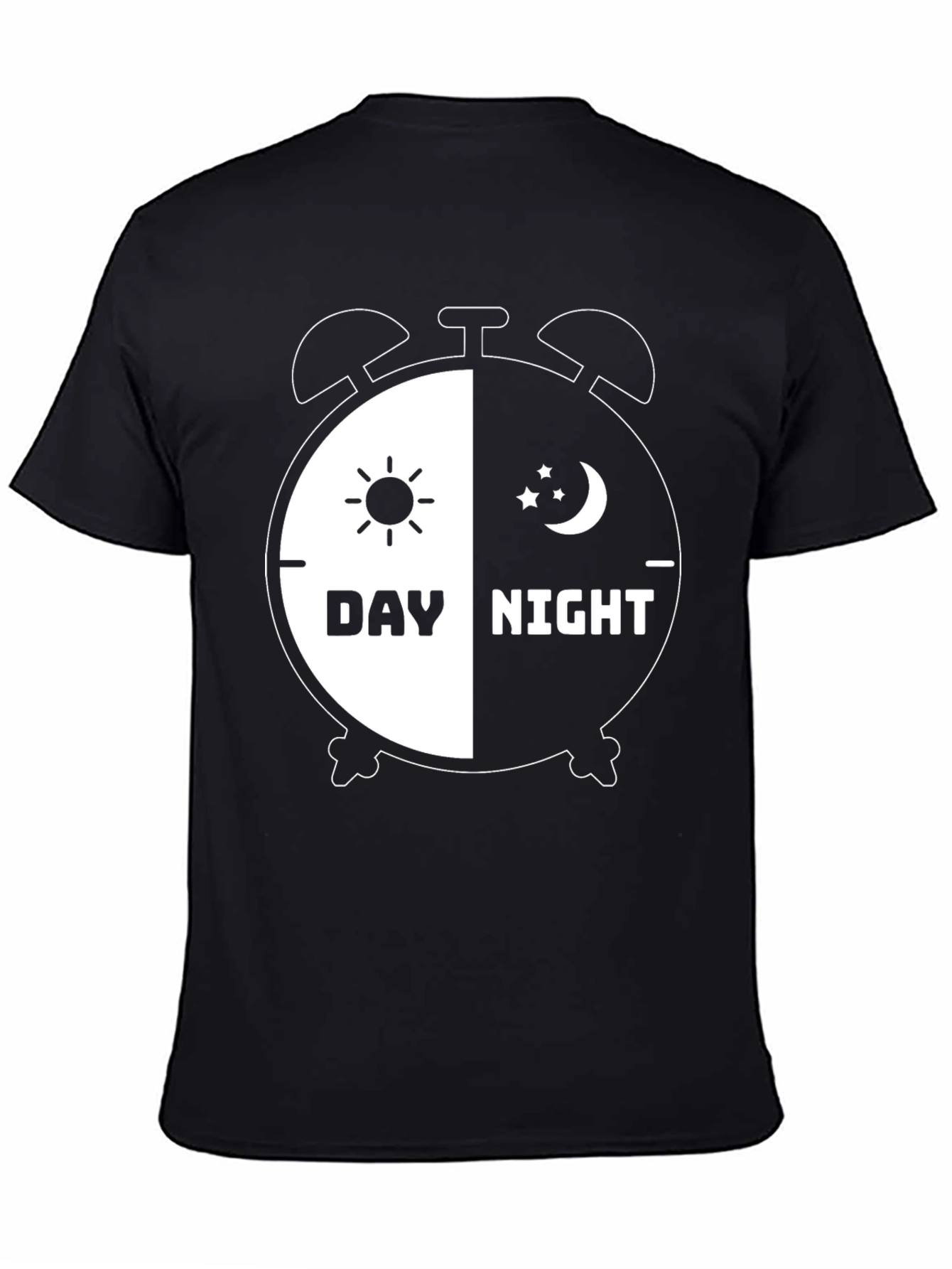 Day and Night Alarm Clock Graphic T-Shirt