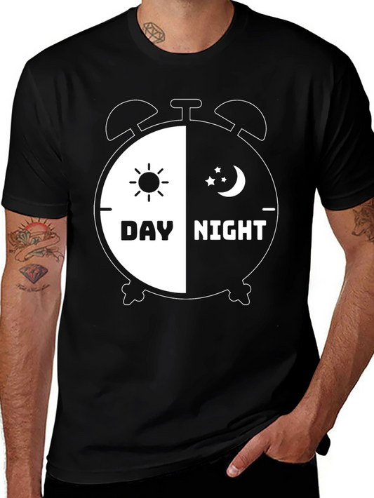 Day and Night Alarm Clock Graphic T-Shirt