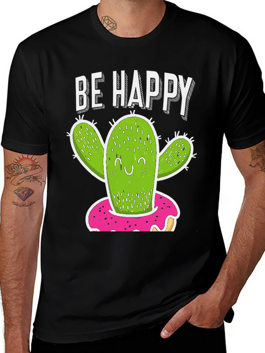 Be Happy Cactus Donut T-Shirt