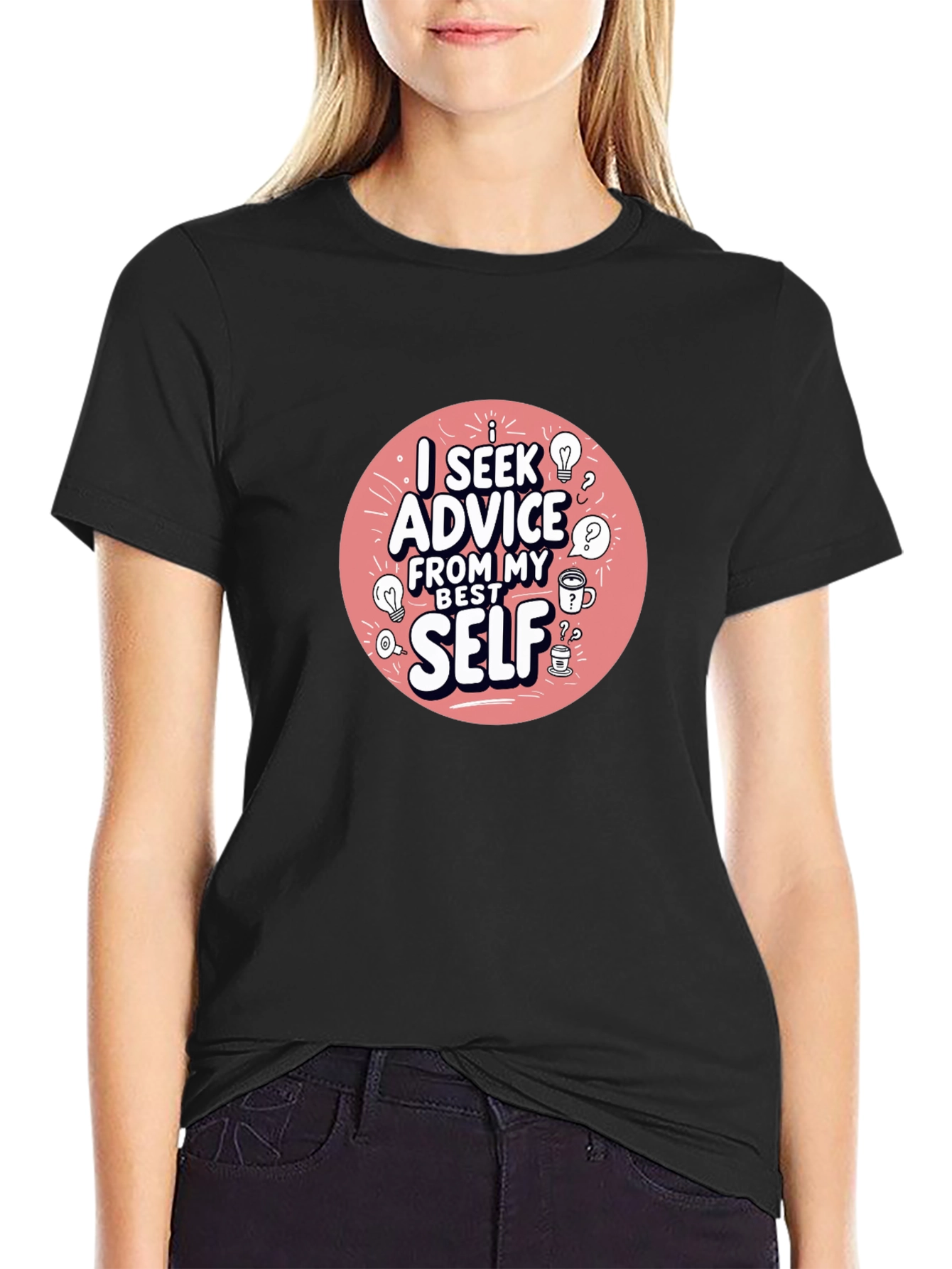 Advice From My Best Self Black Graphic Tee