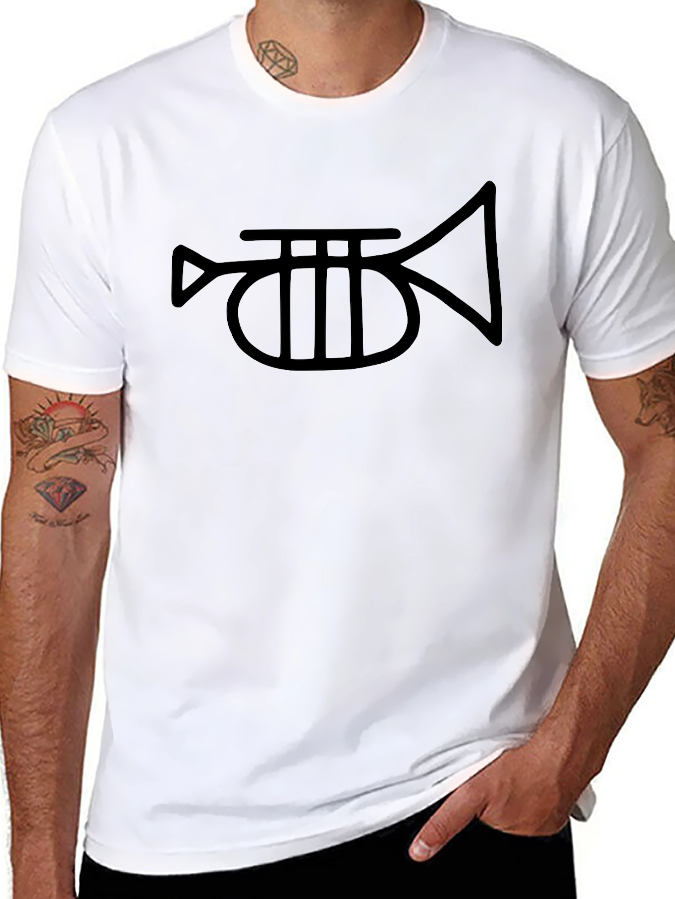 Trumpet Graphic Tee - Classic Black Cotton T-Shirt