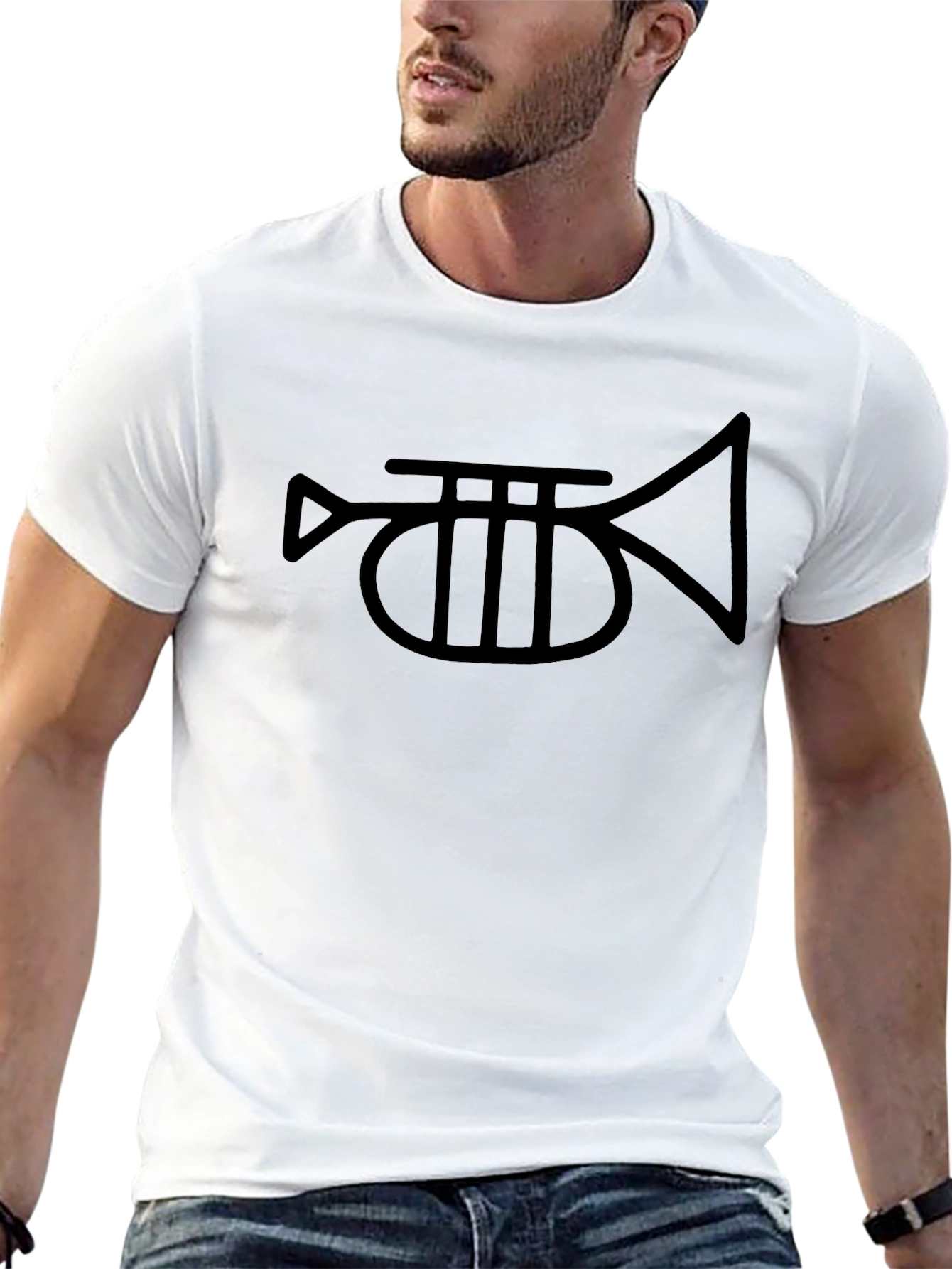 Trumpet Graphic Tee - Classic Black Cotton T-Shirt