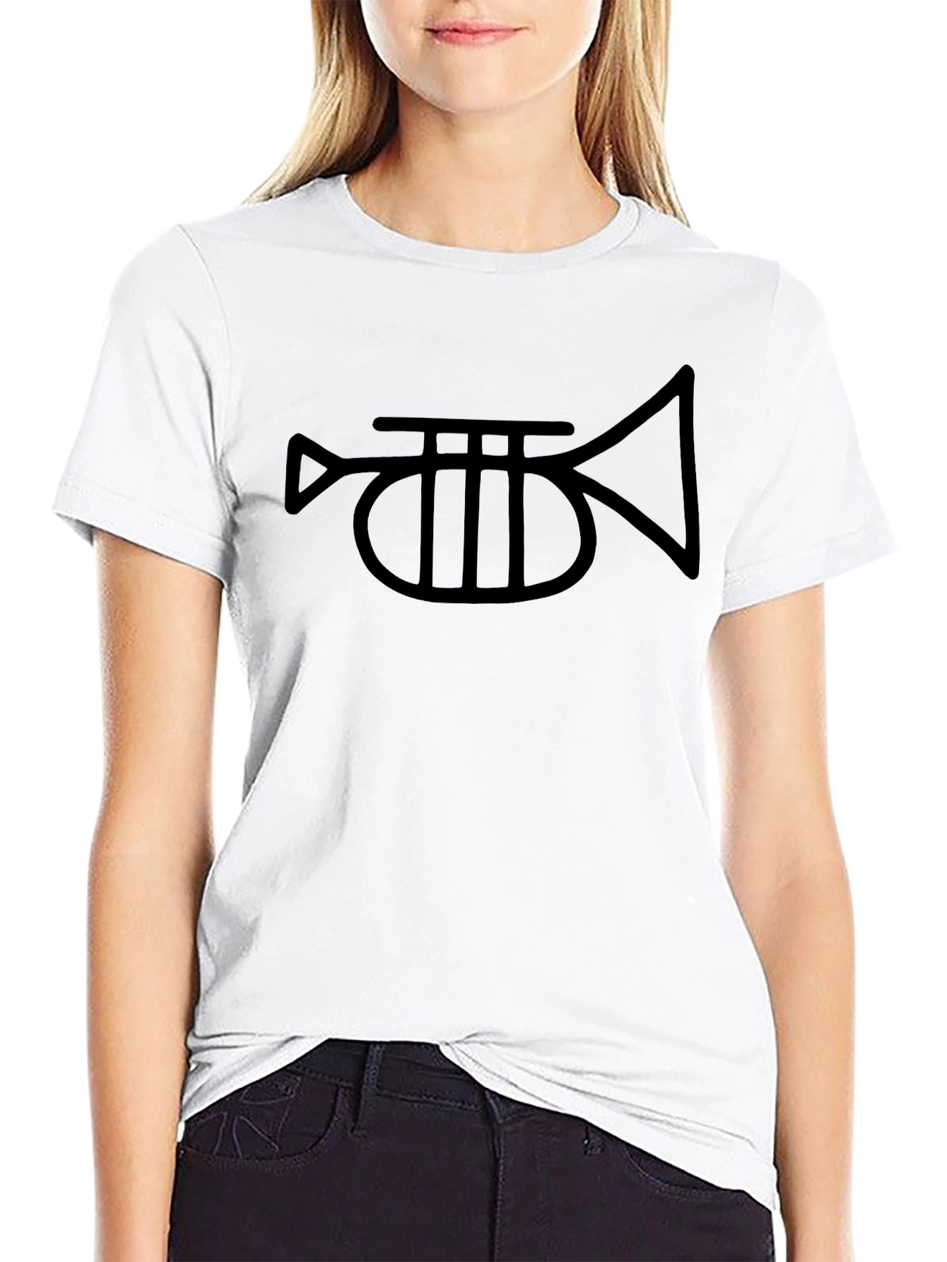 Trumpet Graphic Tee - Classic Black Cotton T-Shirt