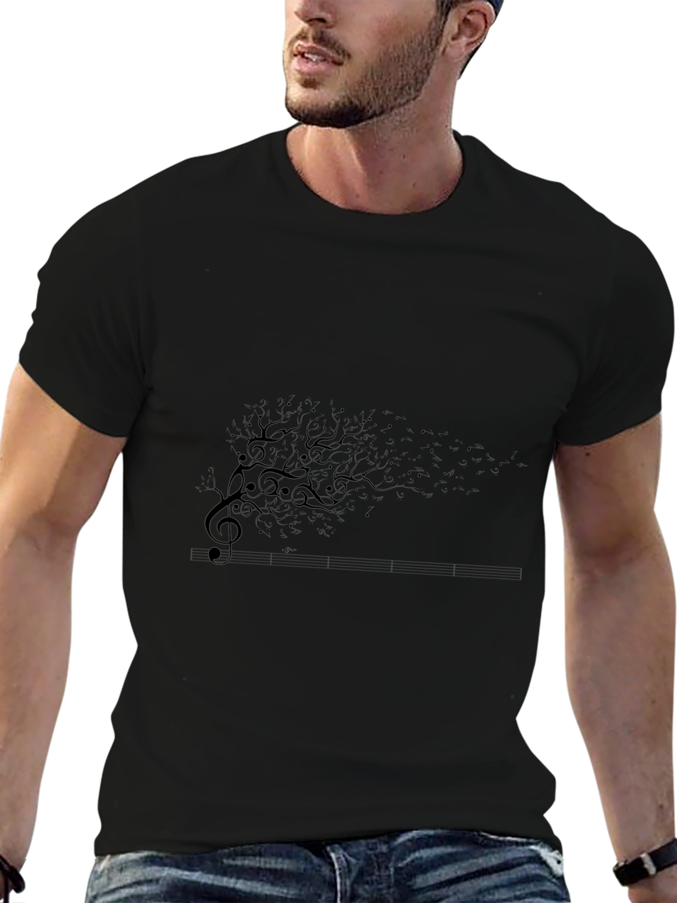 Musical Tree Black T-Shirt