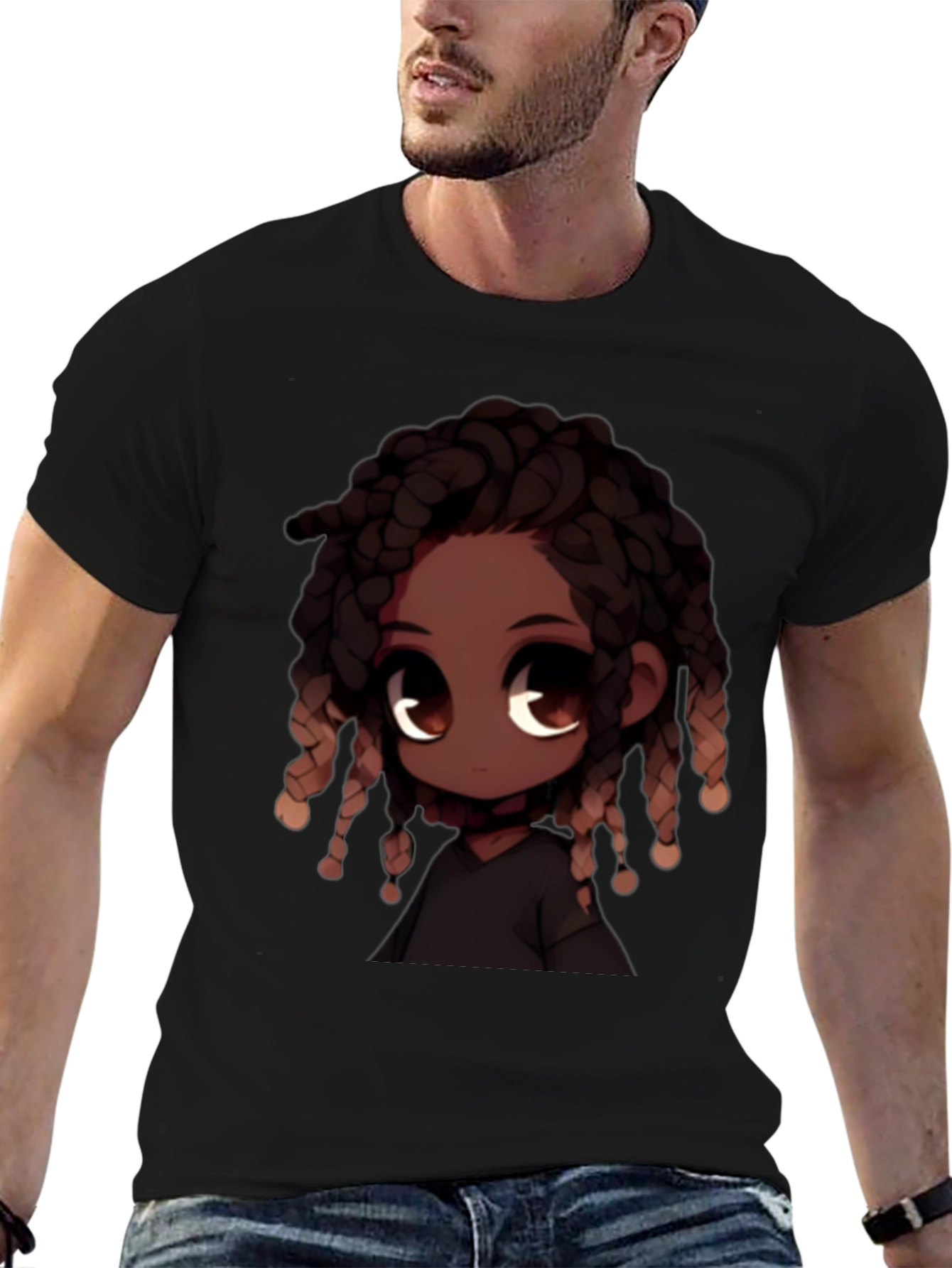 Anime Character Black T-Shirt