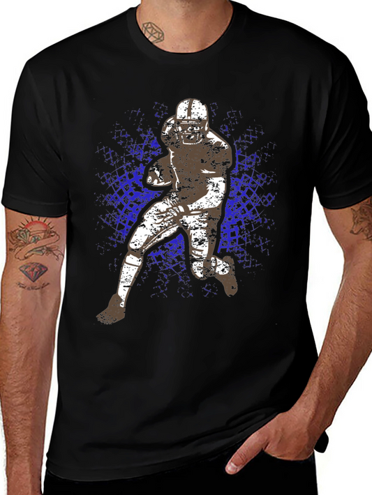Football Player Graphic Tee - Black