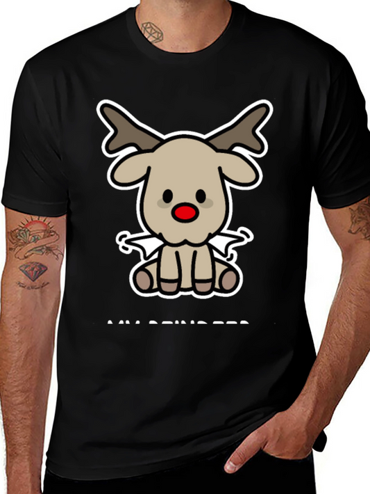 Cute Reindeer Graphic Tee - Holiday Style