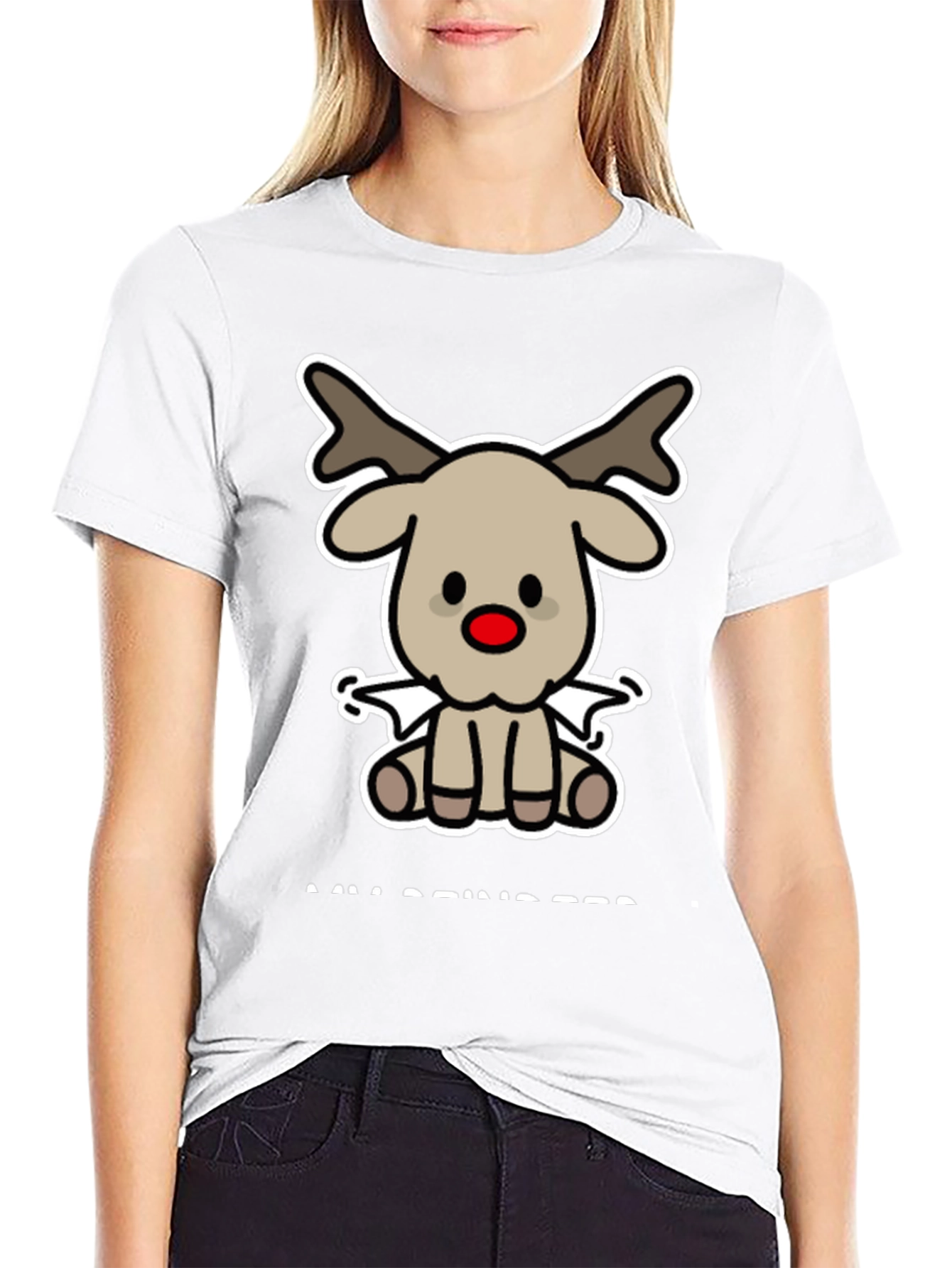 Cute Reindeer Graphic Tee - Holiday Style